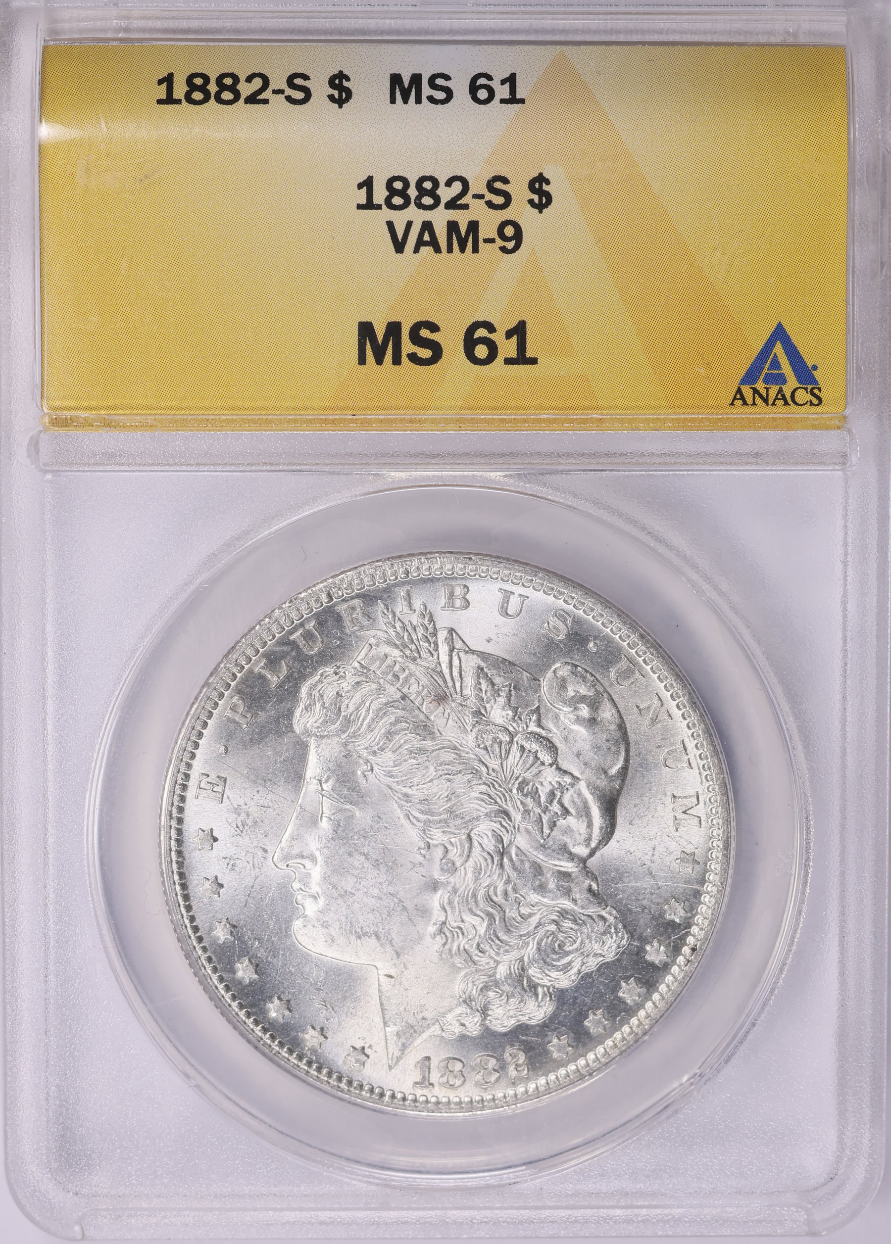 1882-S Morgan Silver Dollar VAM-9 ANACS MS-61 (Item 2009163
