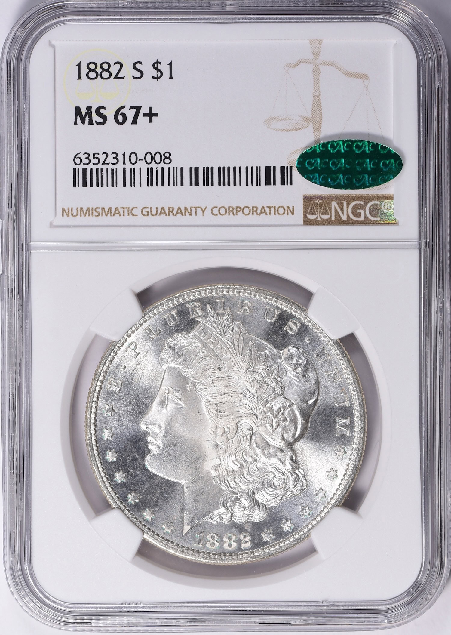 1882-S Morgan Silver Dollar NGC MS-67+ (CAC Green) (Item 2009403