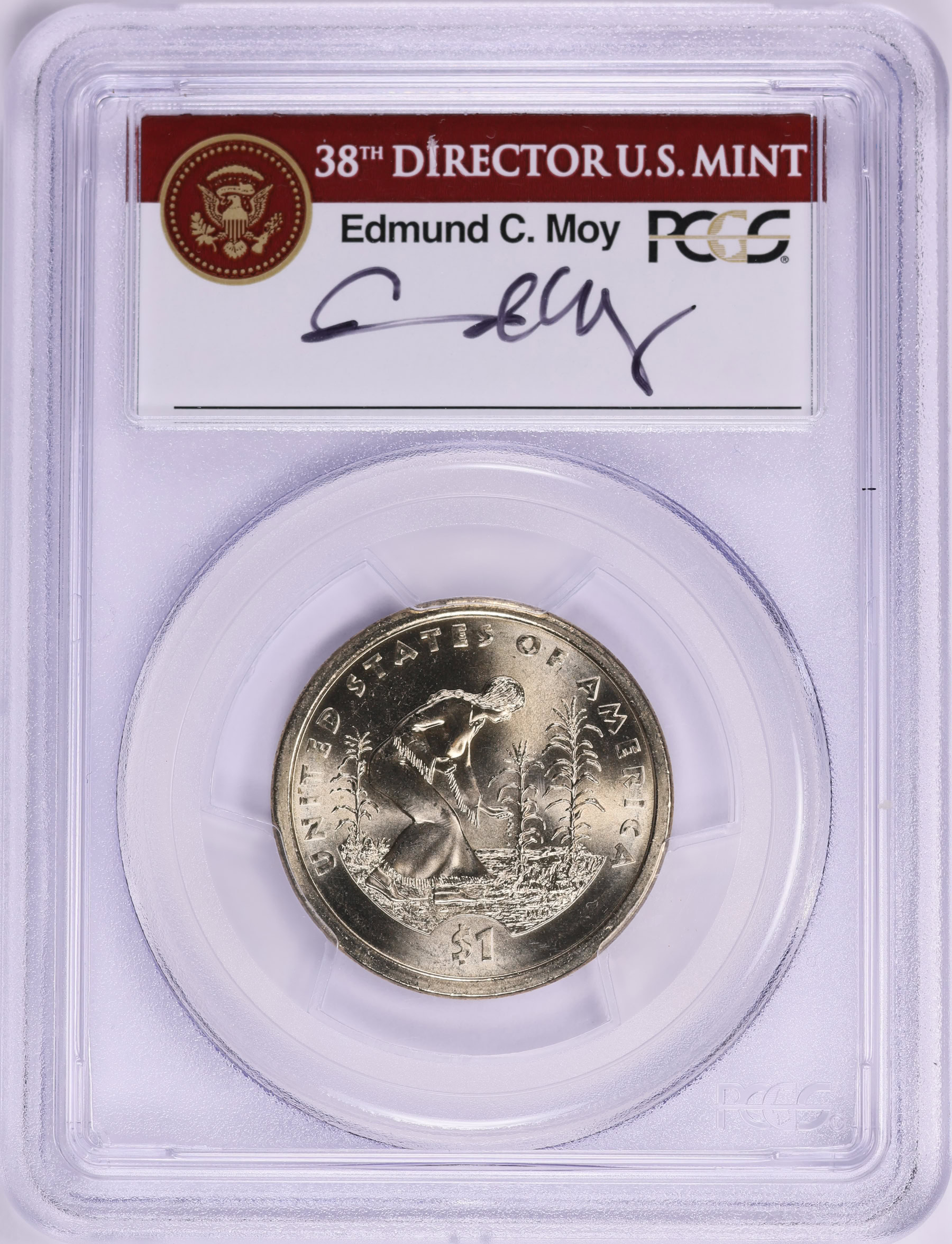 Mint Error (2009) Sacagawea Dollar Missing Edge Lettering Native