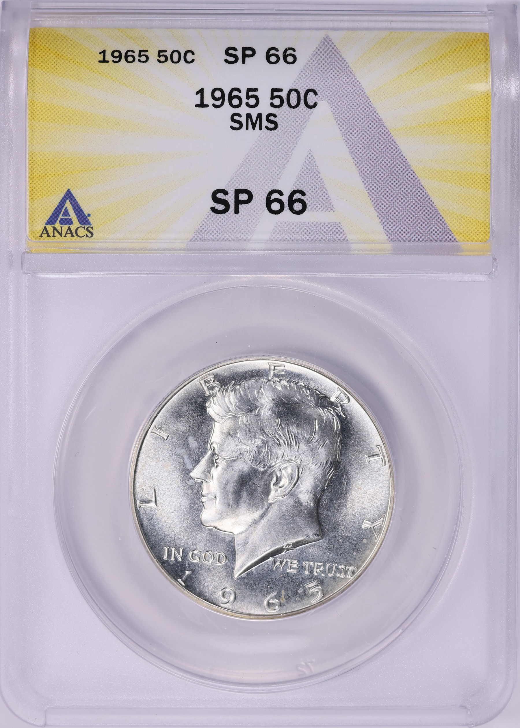 1965 Kennedy Half Dollar SMS ANACS SP-66 (Item 2009554