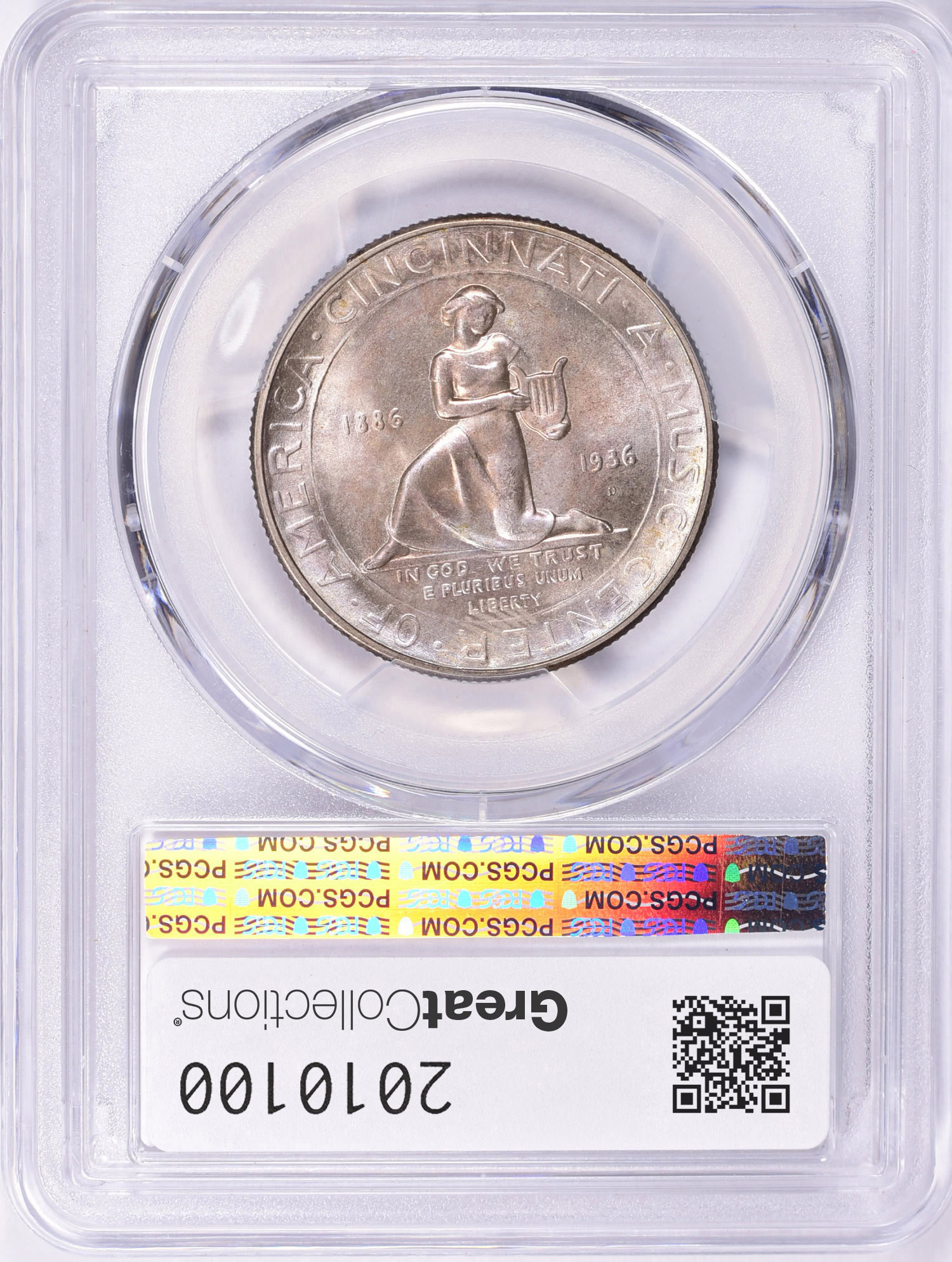 1936-D Cincinnati Music Center Half Dollar PCGS MS-67+ (CAC Green