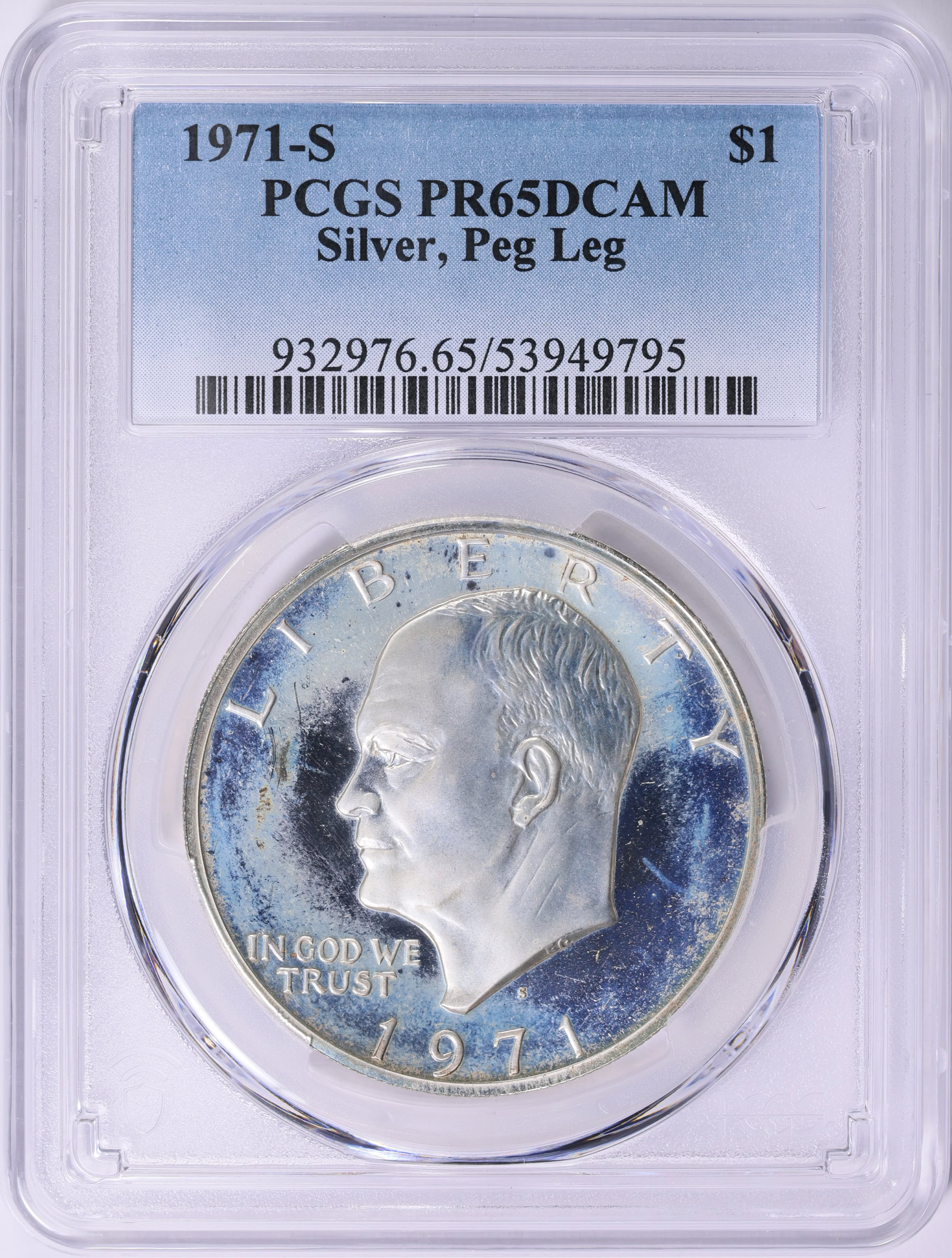 銀シルバー！◆CHINAシルバー　プルーフ袁世凱銀 PCGS鑑定済PR69DCA 1971-S Eisenhower Dollar Silver Peg Leg PCGS Proof-65 DCAM | PCGS