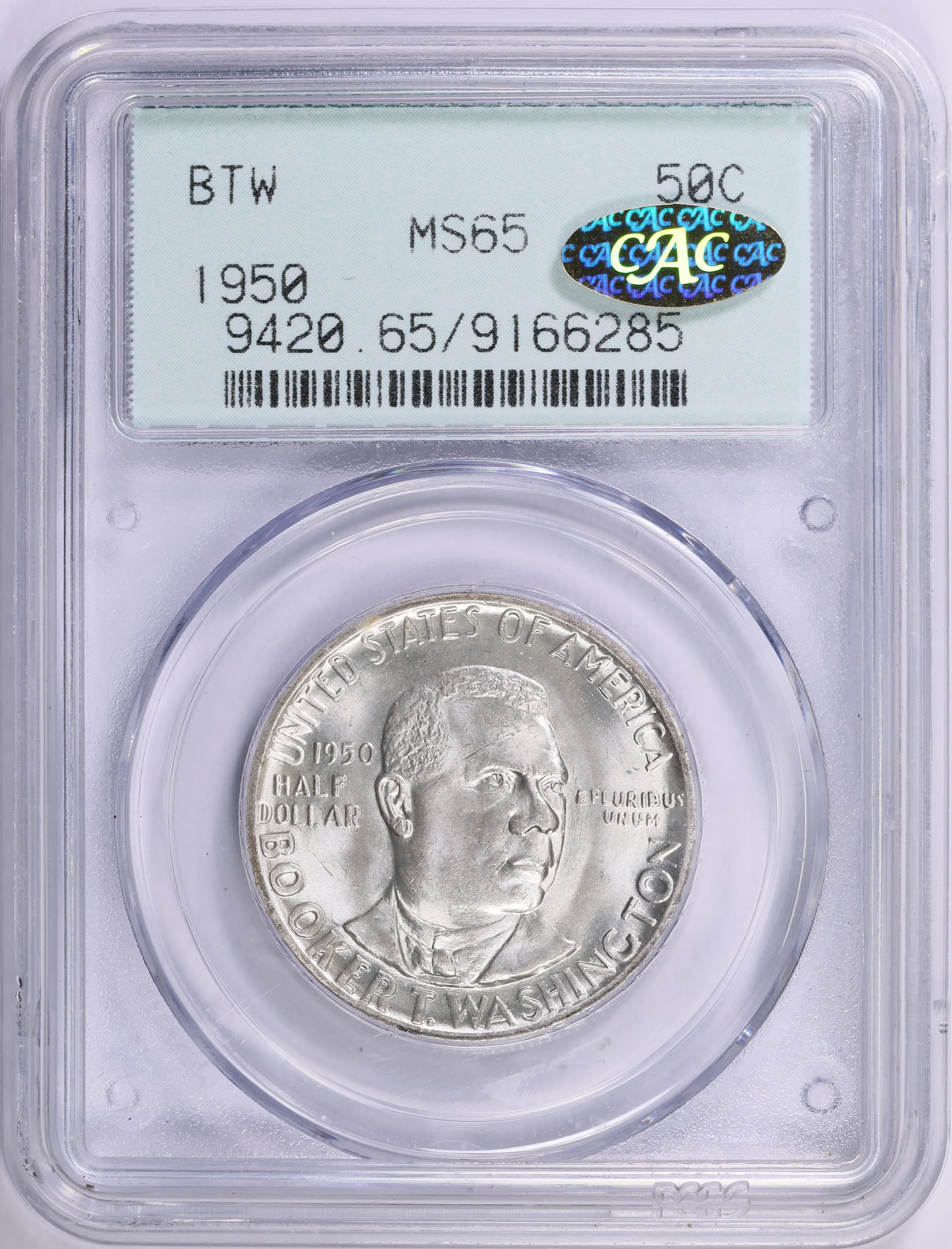 1950 Booker T. Washington Memorial Half Dollar PCGS MS-65 (CAC