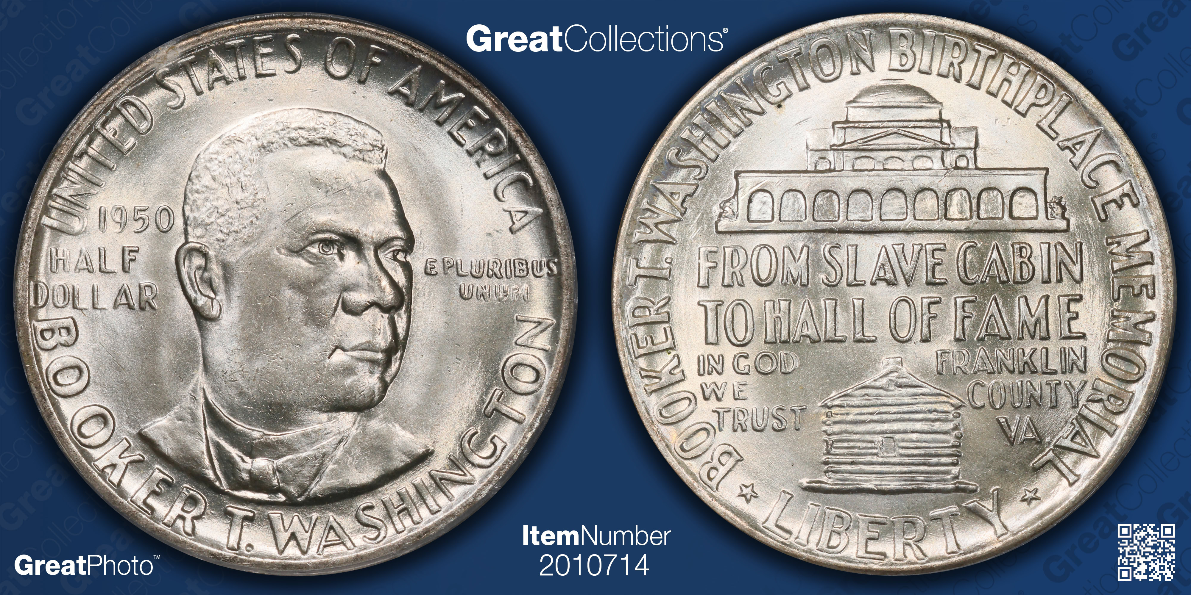 1950 Booker T. Washington Memorial Half Dollar PCGS MS-65 (CAC