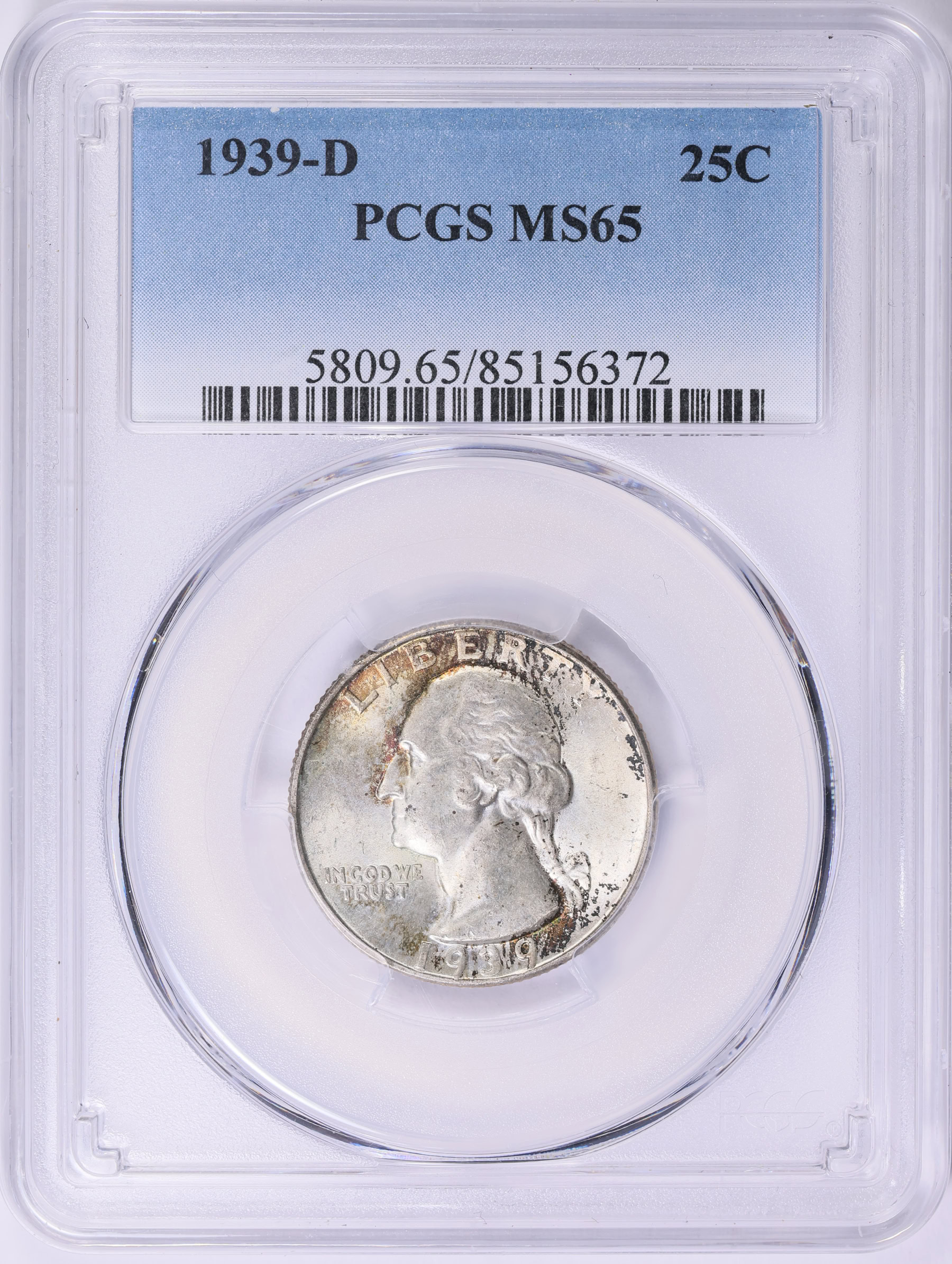 1939-D Washington Quarter PCGS MS-65 (Toned) (Item 2010722