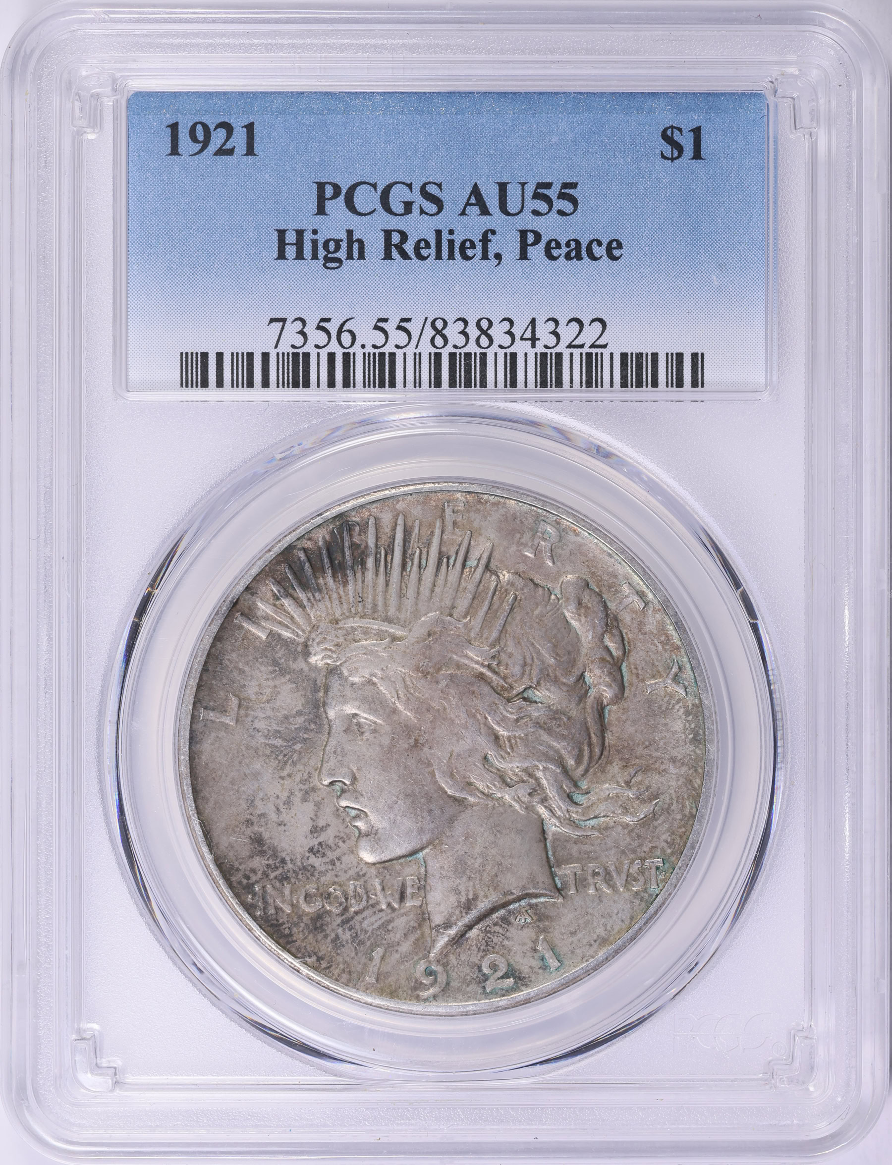 1921 Peace Silver Dollar High Relief PCGS AU-55 (Item 2010784