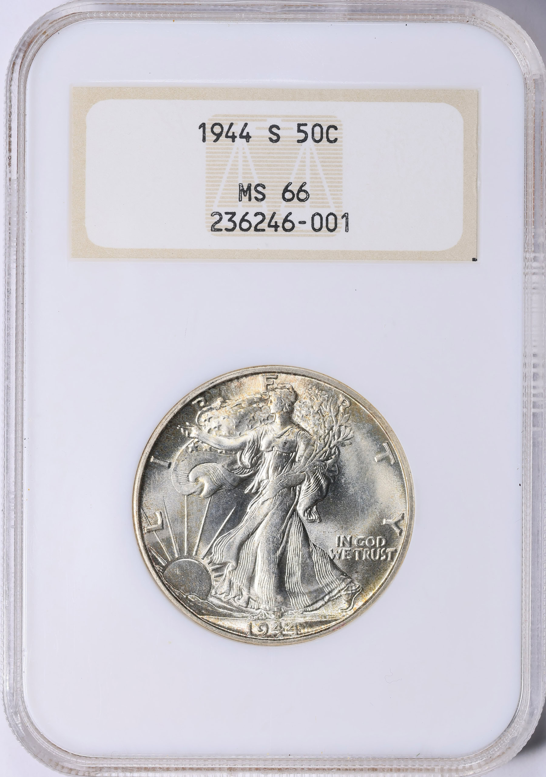 1944-S Walking Liberty Half Dollar NGC MS-66 (Toned) OH (Item