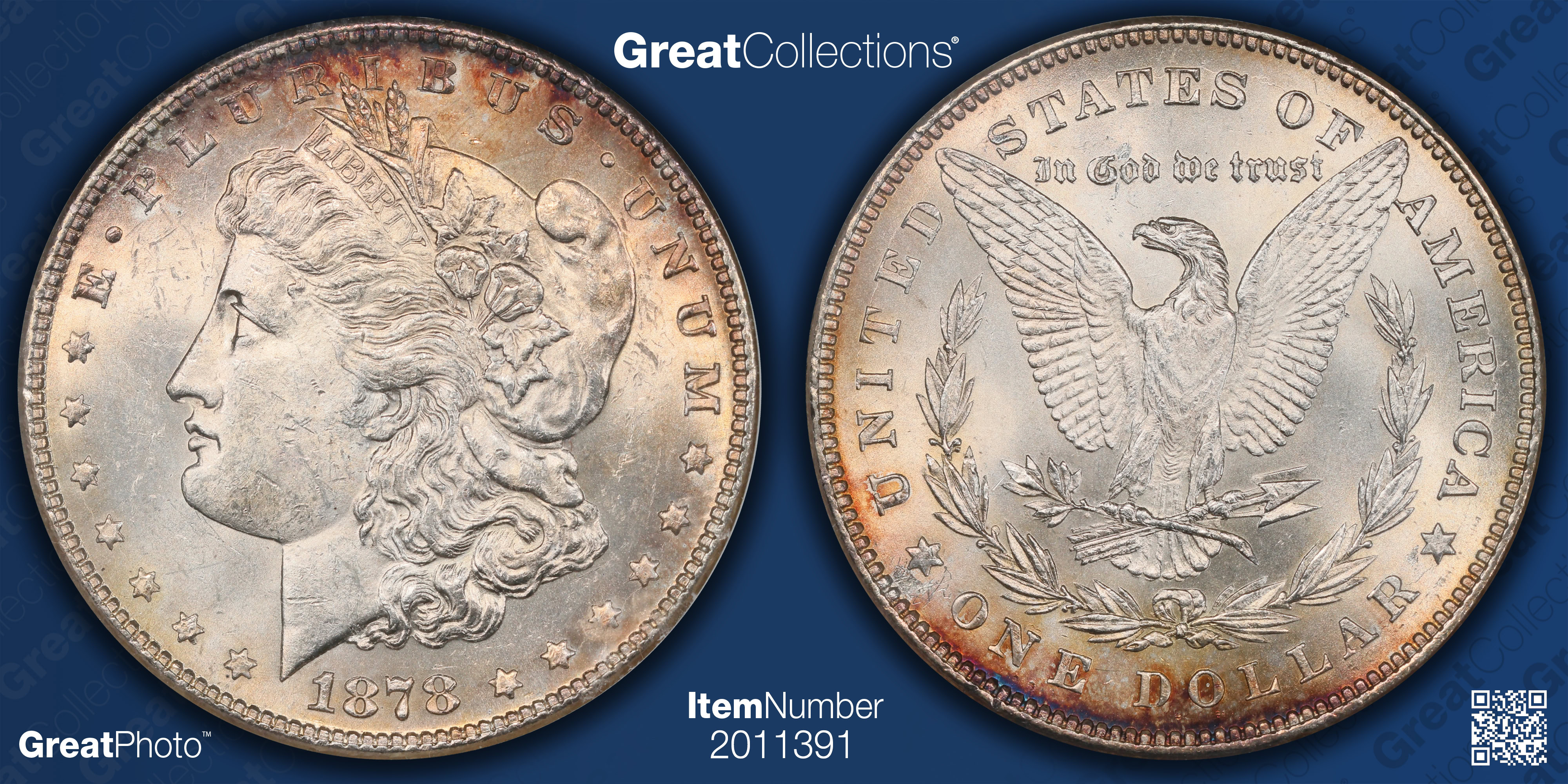 1878 7/8TF Morgan Silver Dollar VAM-38 ANACS MS-60 OH (Item 2011391 ...