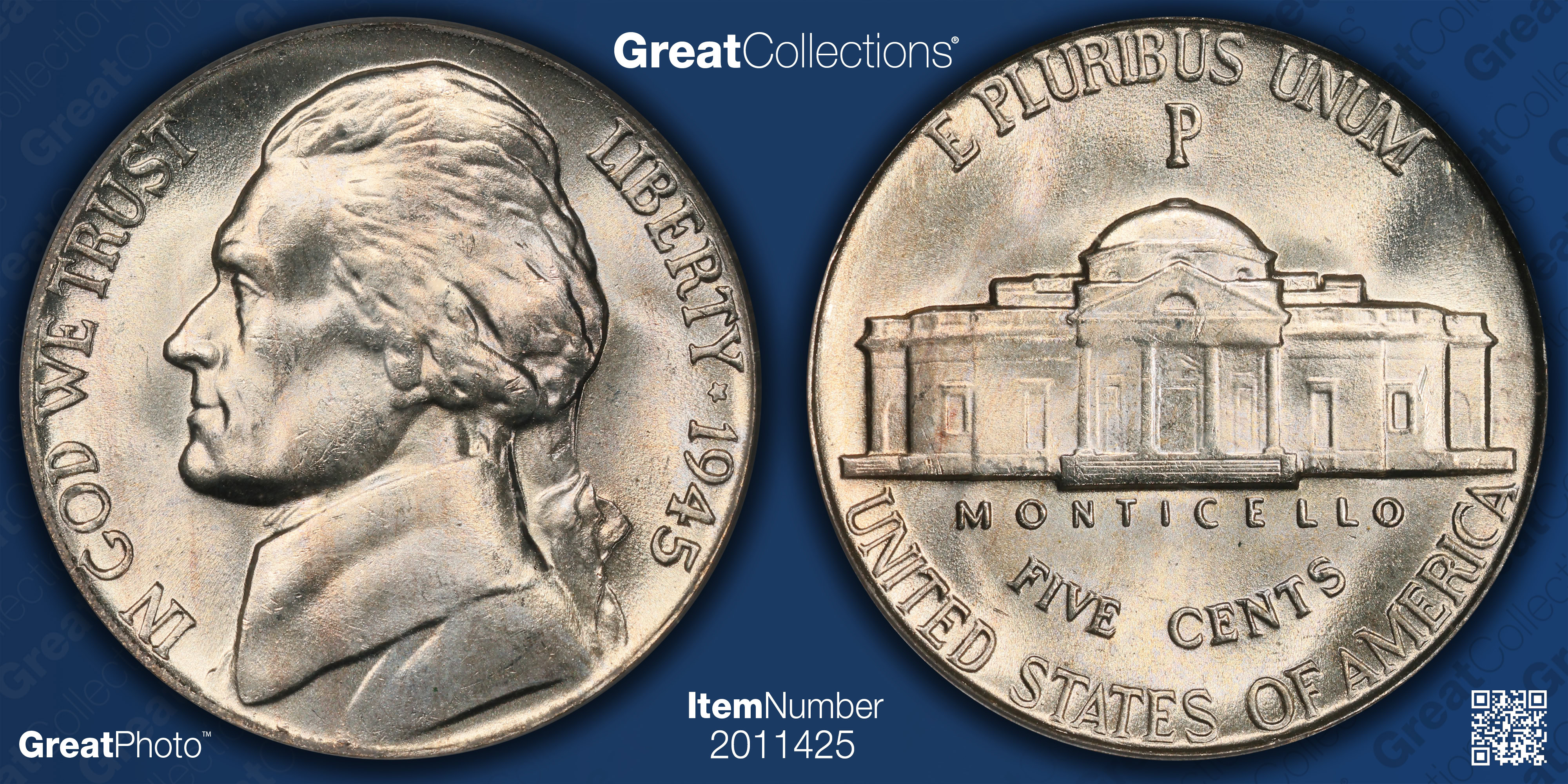 1945-P Jefferson Nickel Tripled Die Reverse FS-804 (030.5) PCGS MS
