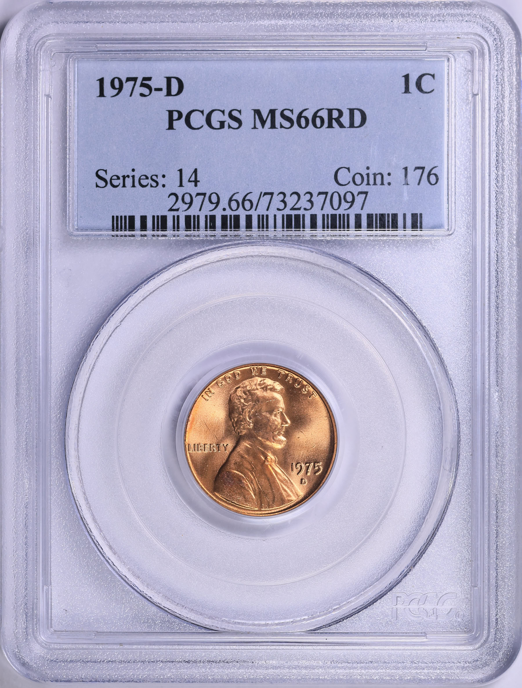 1975-D Lincoln Cent PCGS MS-66 RD (Item 2012050
