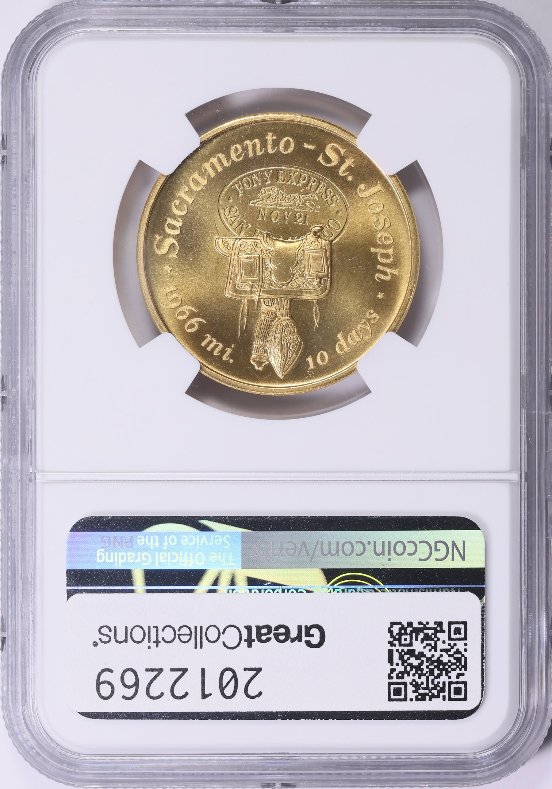 1960 Gold Pony Express Centennial So-Called 50 Cents Heraldic Art