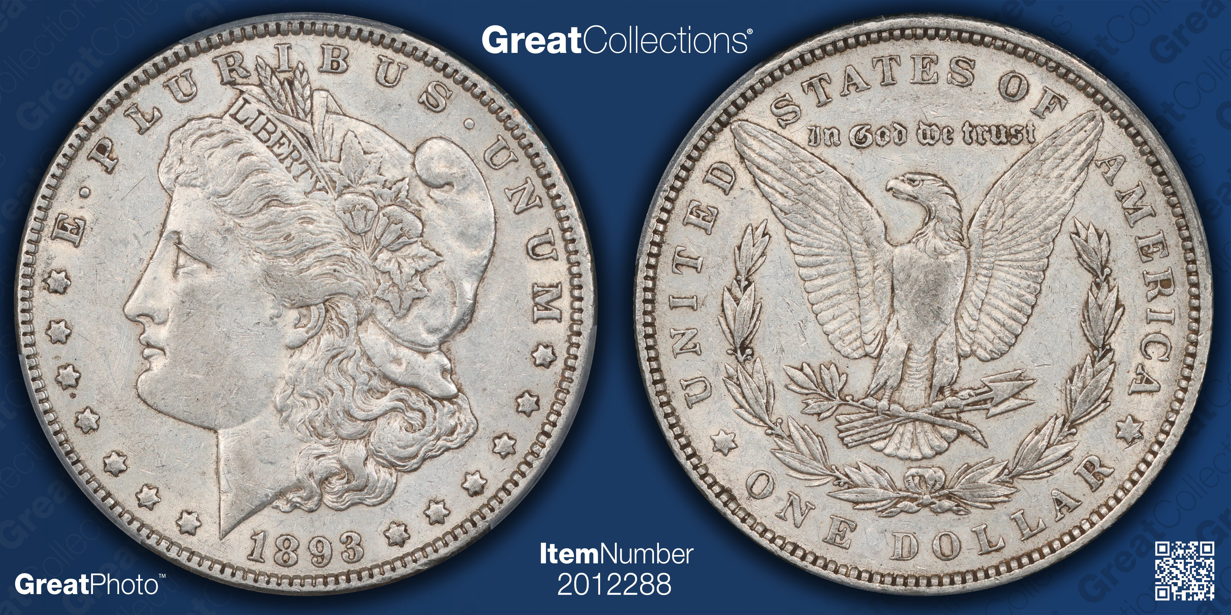 1893 Morgan Silver Dollar Doubled Stars VAM-4 *Top 100* PCGS XF-45
