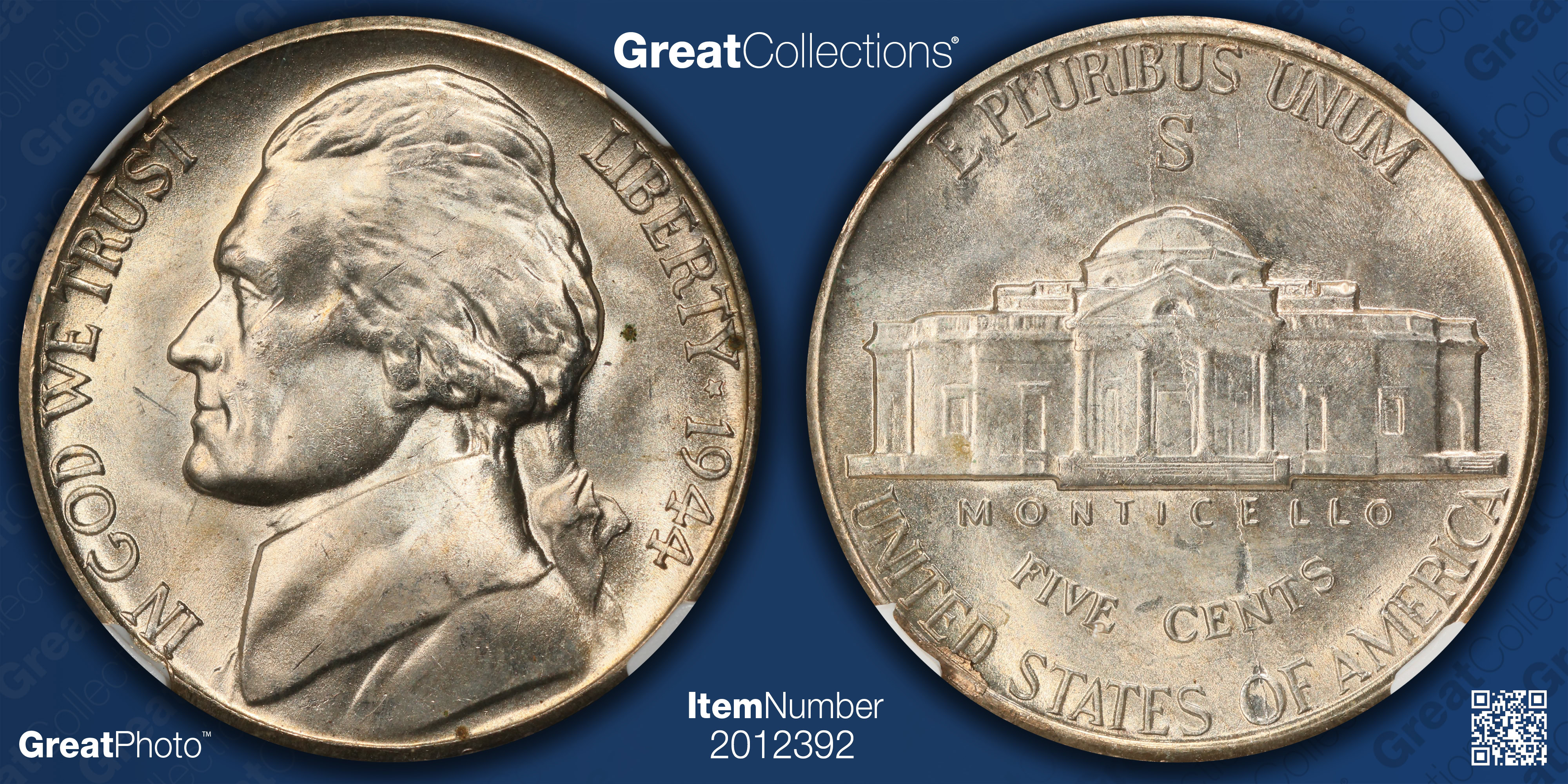 Mint Error 1944-S Jefferson Nickel Reverse Rim to Rim Die Crack NGC MS ...