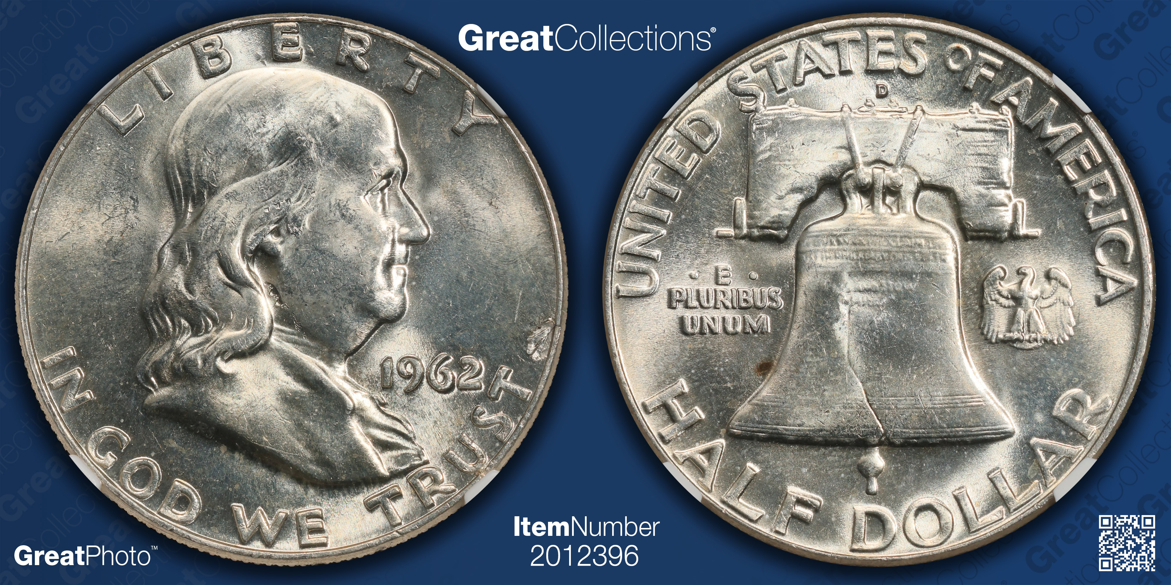 Mint Error 1962-D Franklin Half Dollar Obverse Lamination NGC MS