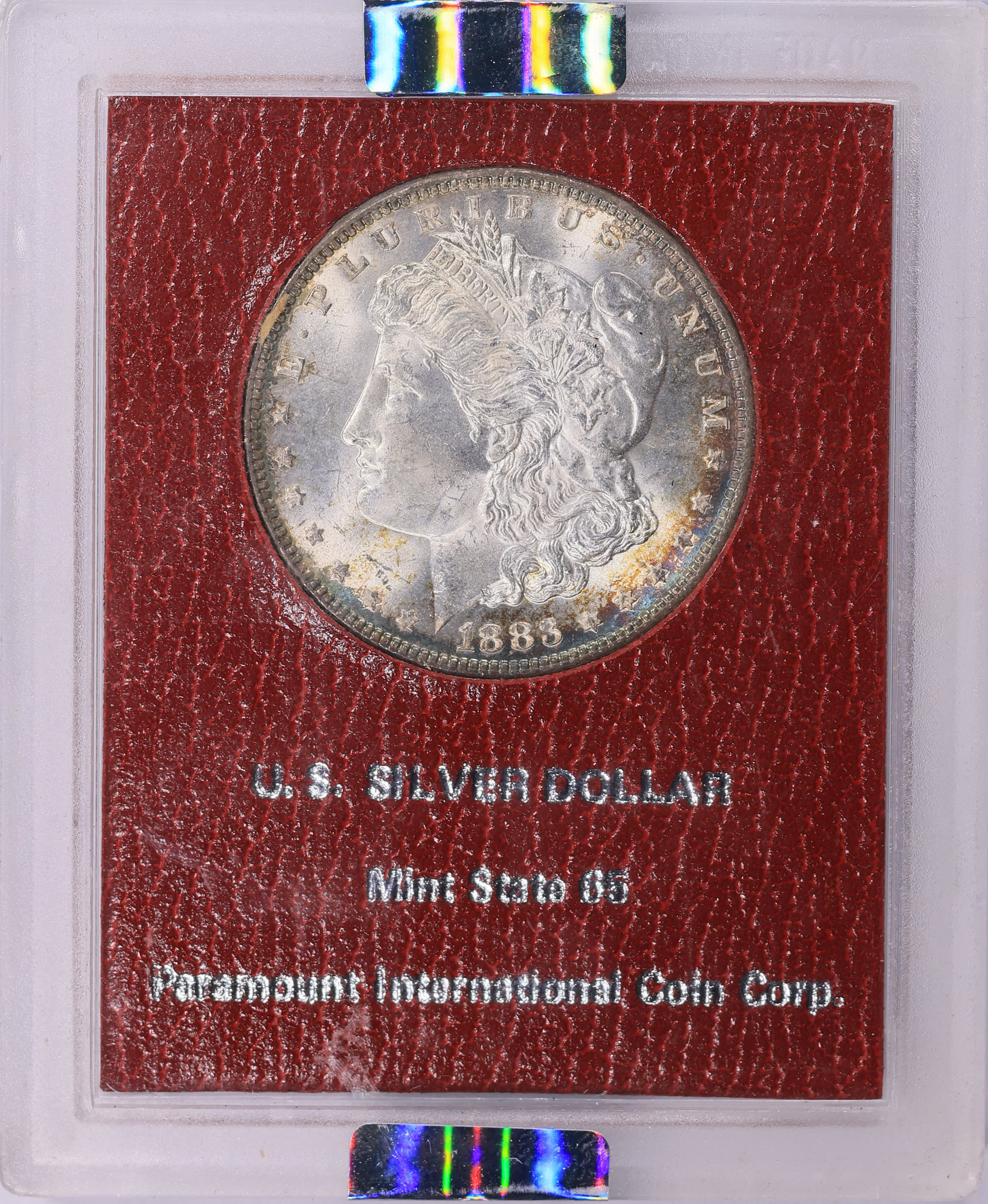 1883 Morgan Silver Dollar NGC MS-64 (Paramount Red Holder) (Toned