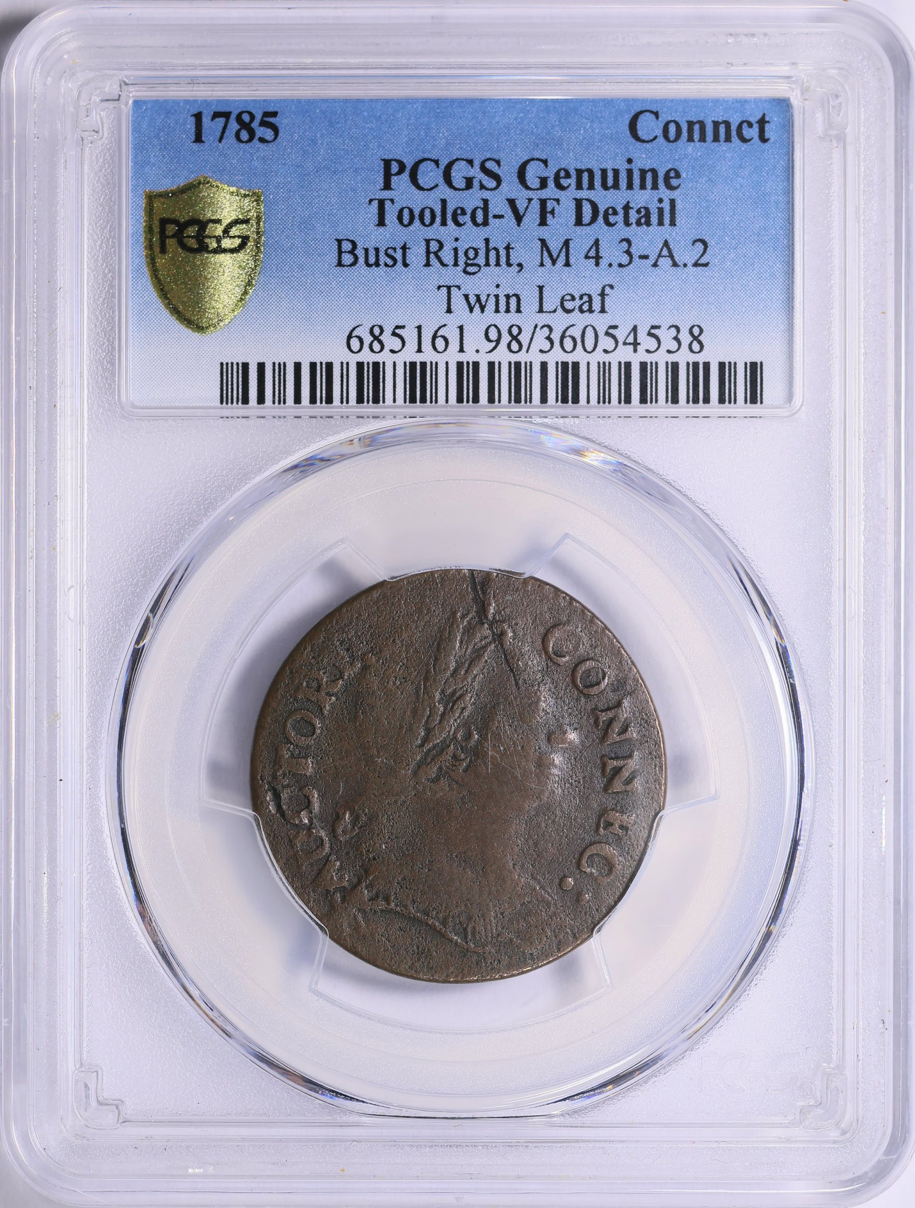古銭約2.5kg 1785 Connecticut Copper Bust Right, Twin Leaf Miller 4.3-A.2 PCGS