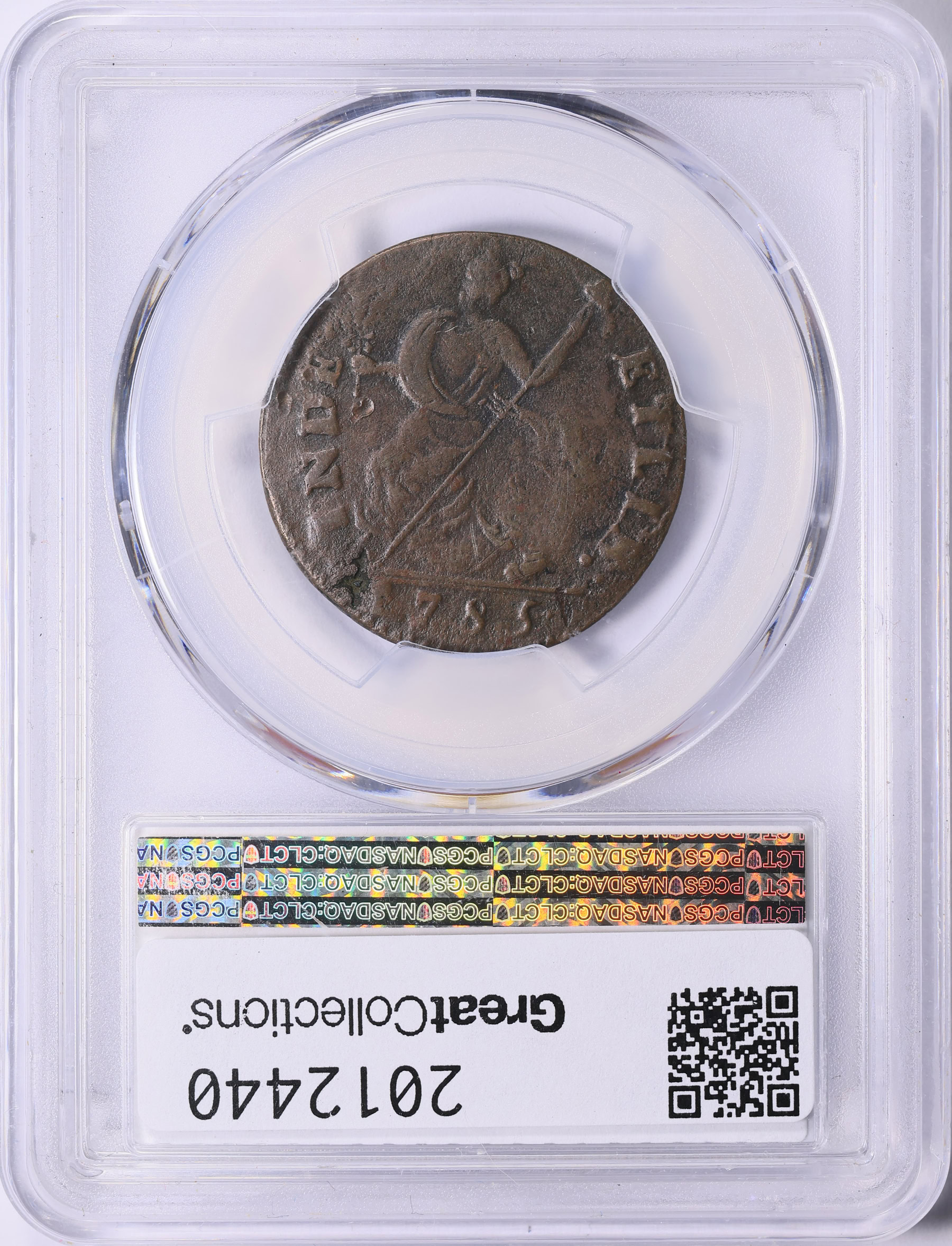 1785 Connecticut Copper Bust Right, Twin Leaf Miller 4.3-A.2 PCGS