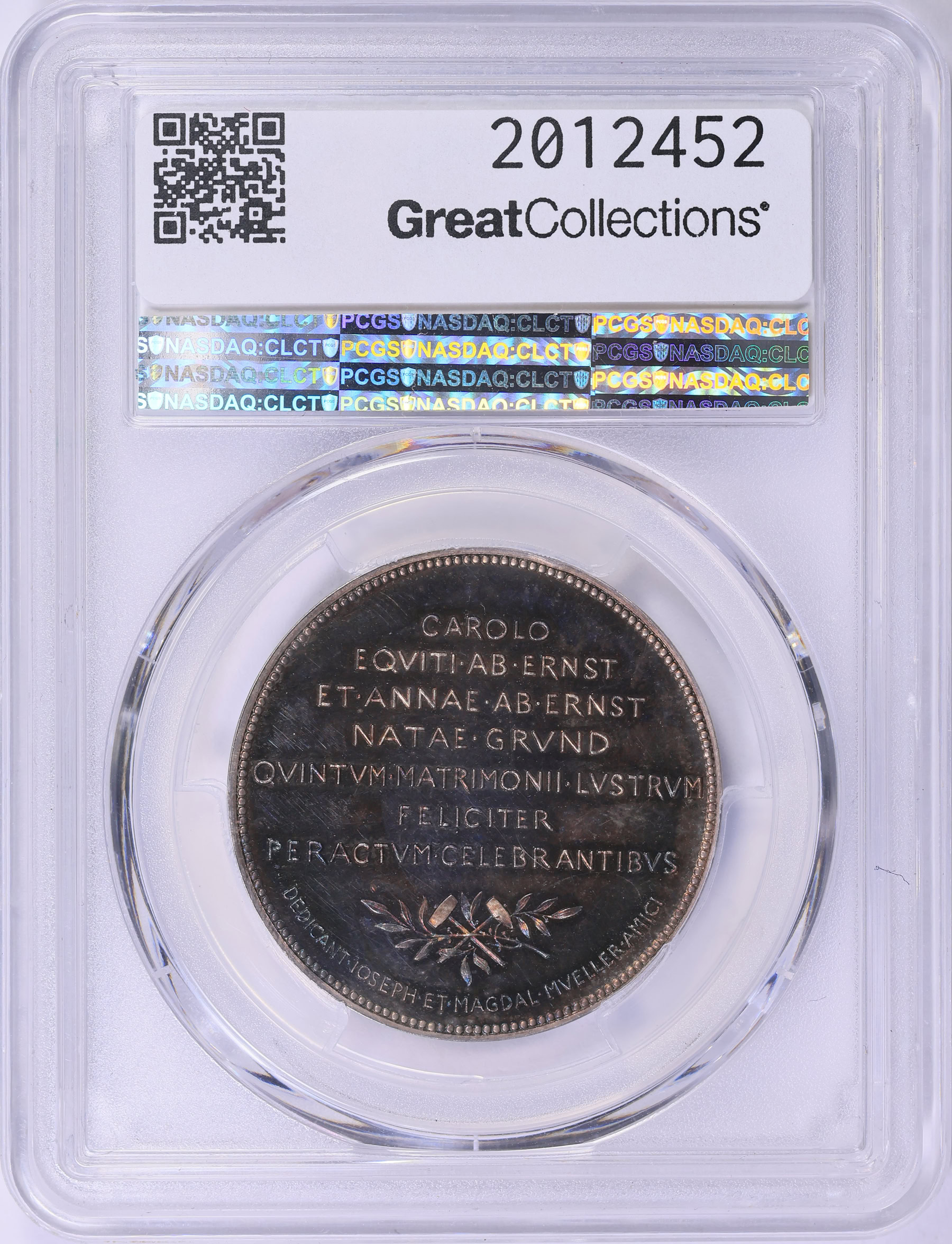 Austria 1893 Silver 34mm Medal PCGS SP-64 (Toned) (Item 2012452