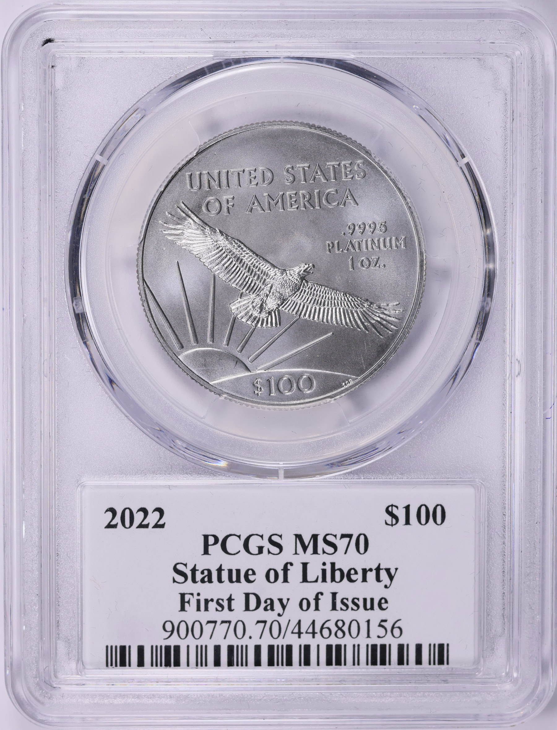 2022 $100 One-Ounce Platinum American Eagle Statue of Liberty