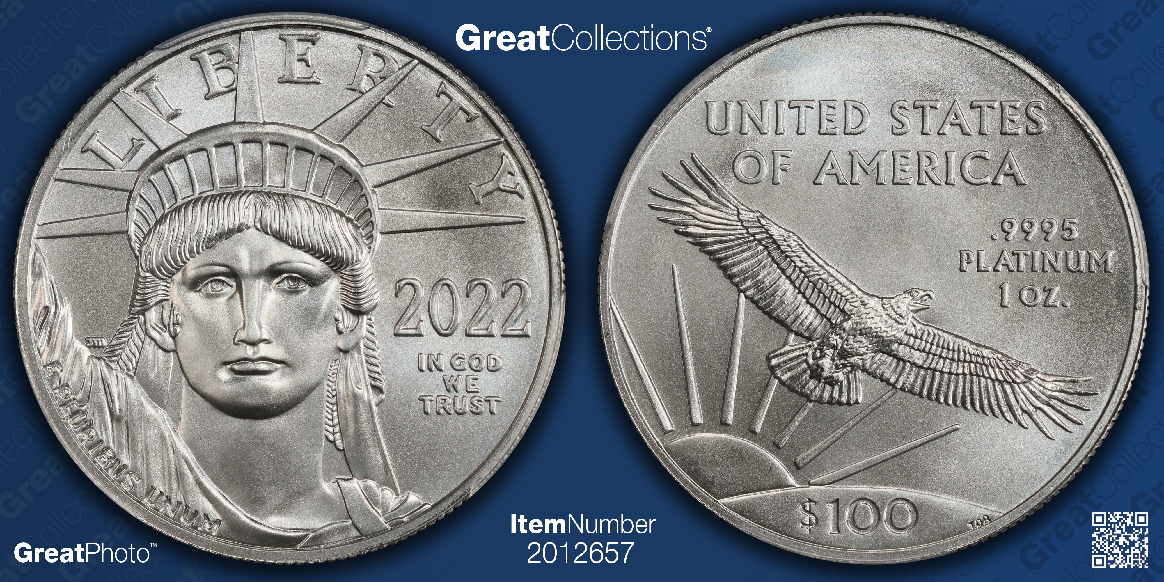 2022 $100 One-Ounce Platinum American Eagle Statue of Liberty