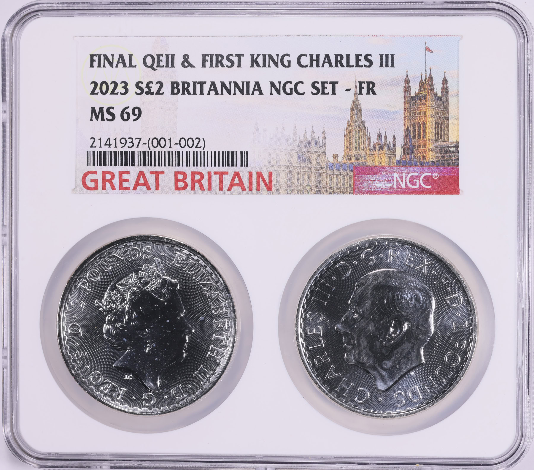 NGC MS66 2023 $2 カナダ キングチャールズ ファーストリリース Great Britain 2023 Silver £2 Britannia Final Queen Elizabeth II