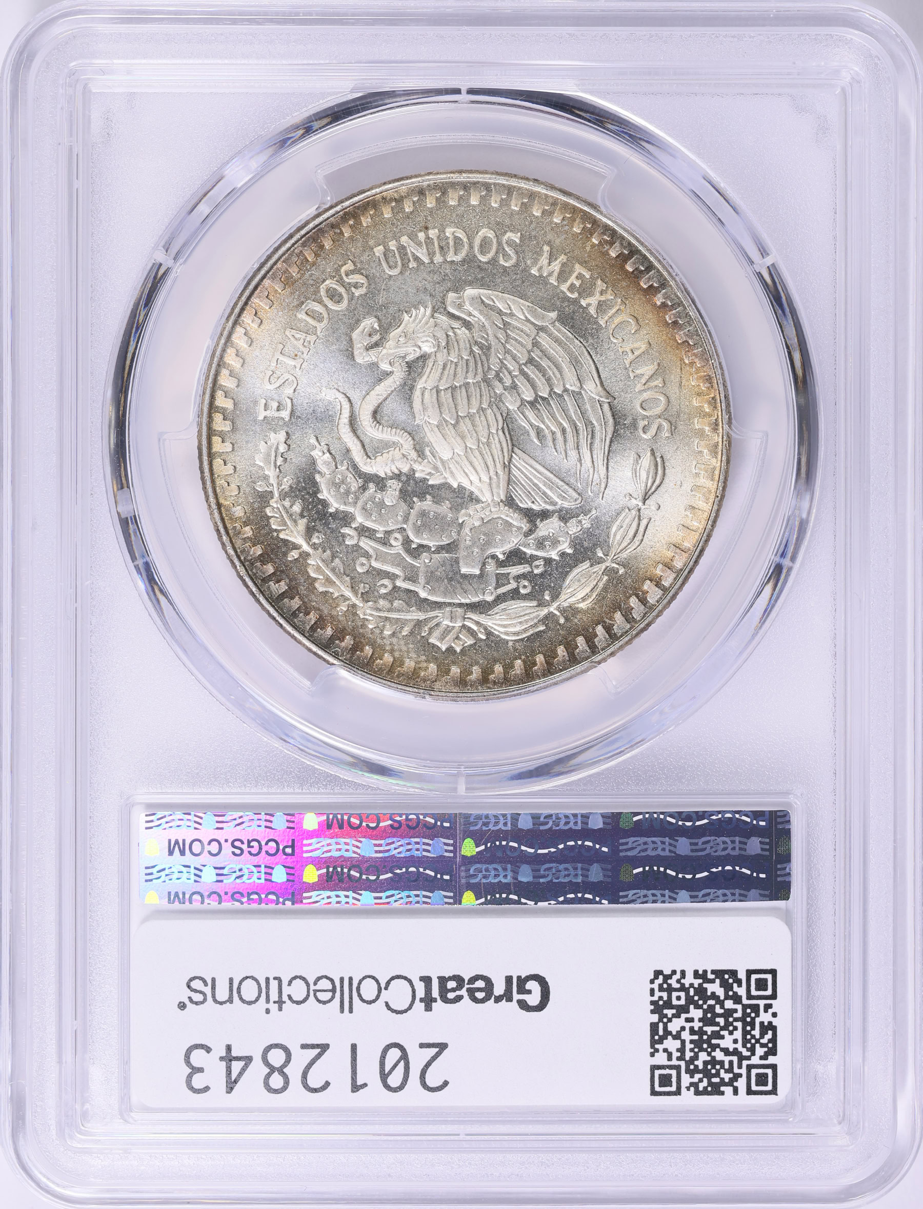 Mexico 1990-Mo Silver Onza Libertad KM-494.2 PCGS MS-68 (Toned