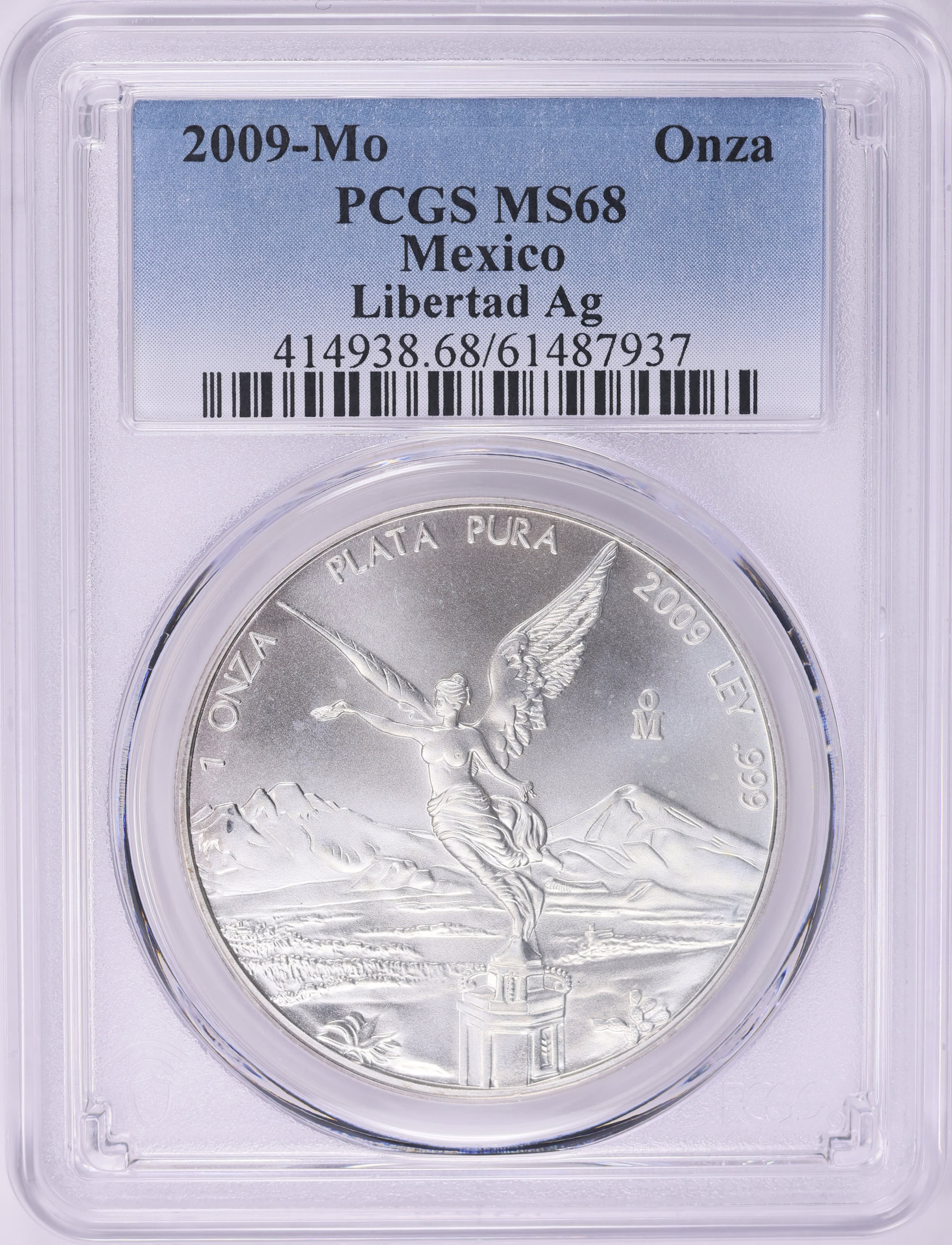 Mexico 2009-Mo Silver Onza Libertad KM-639 PCGS MS-68 (Item