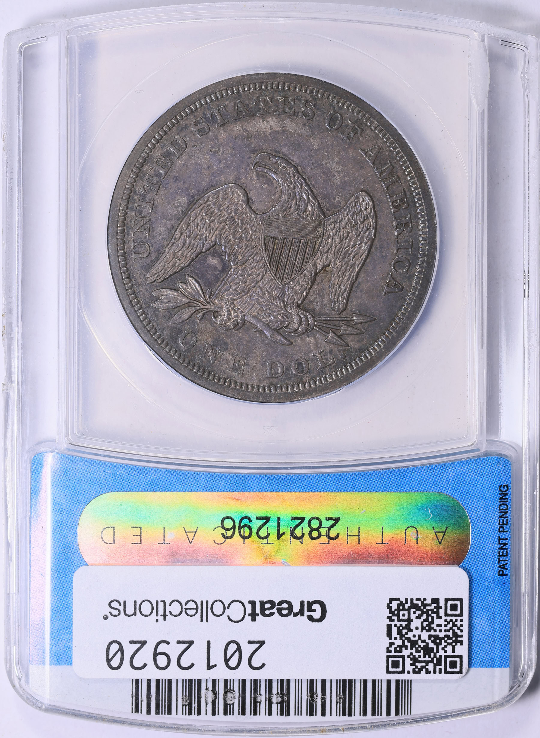 1850 Seated Liberty Silver Dollar ANACS AU-58 (Toned) (Item