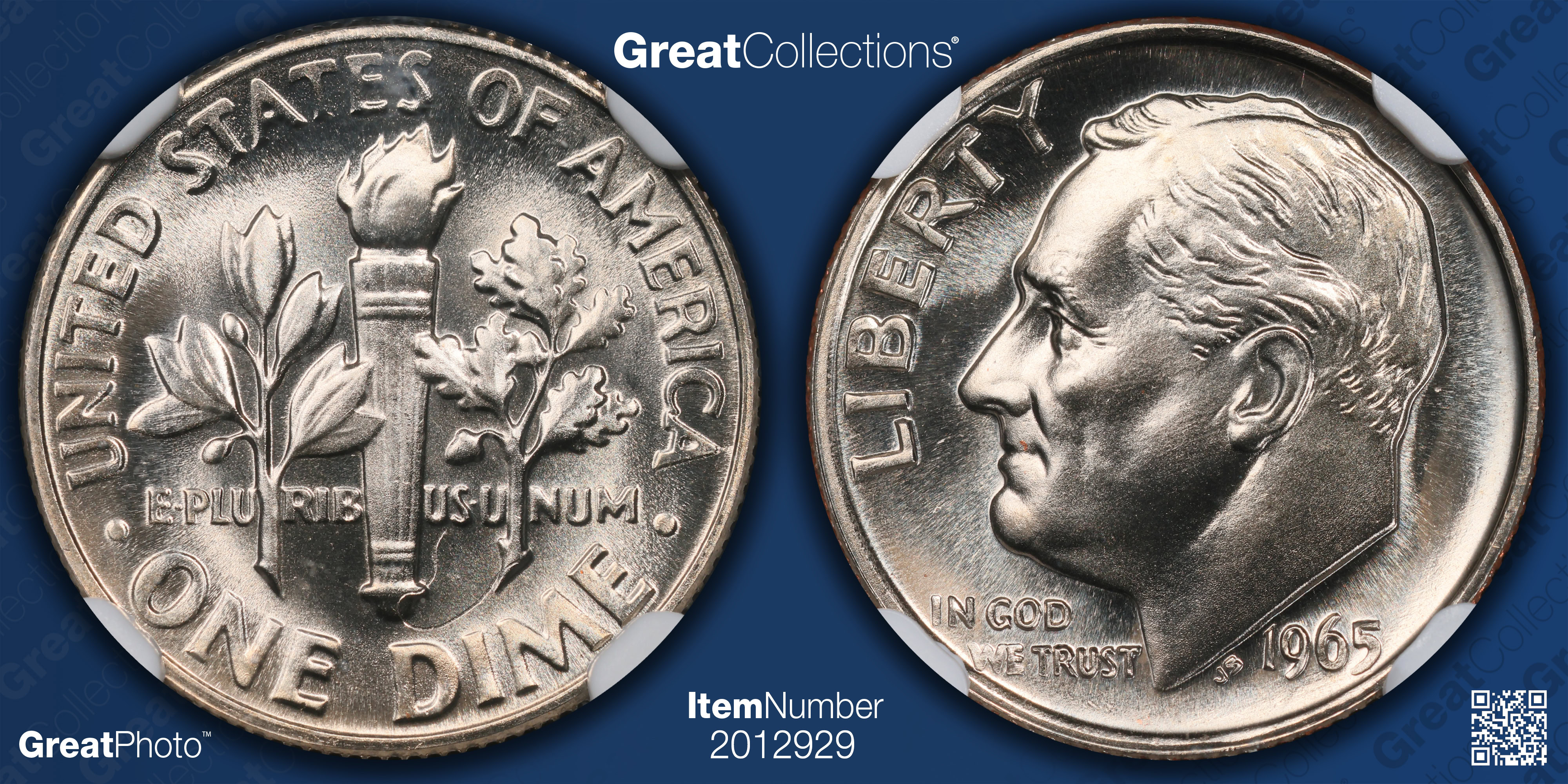 Mint Error 1965 Roosevelt Dime SMS Reverse Struck Through NGC MS