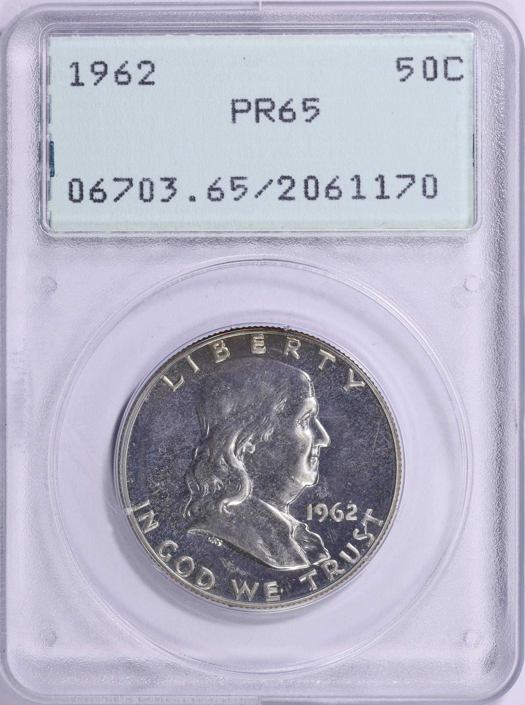 1962 Franklin Half Dollar PCGS Proof-65 OGH (1st Gen) (Item