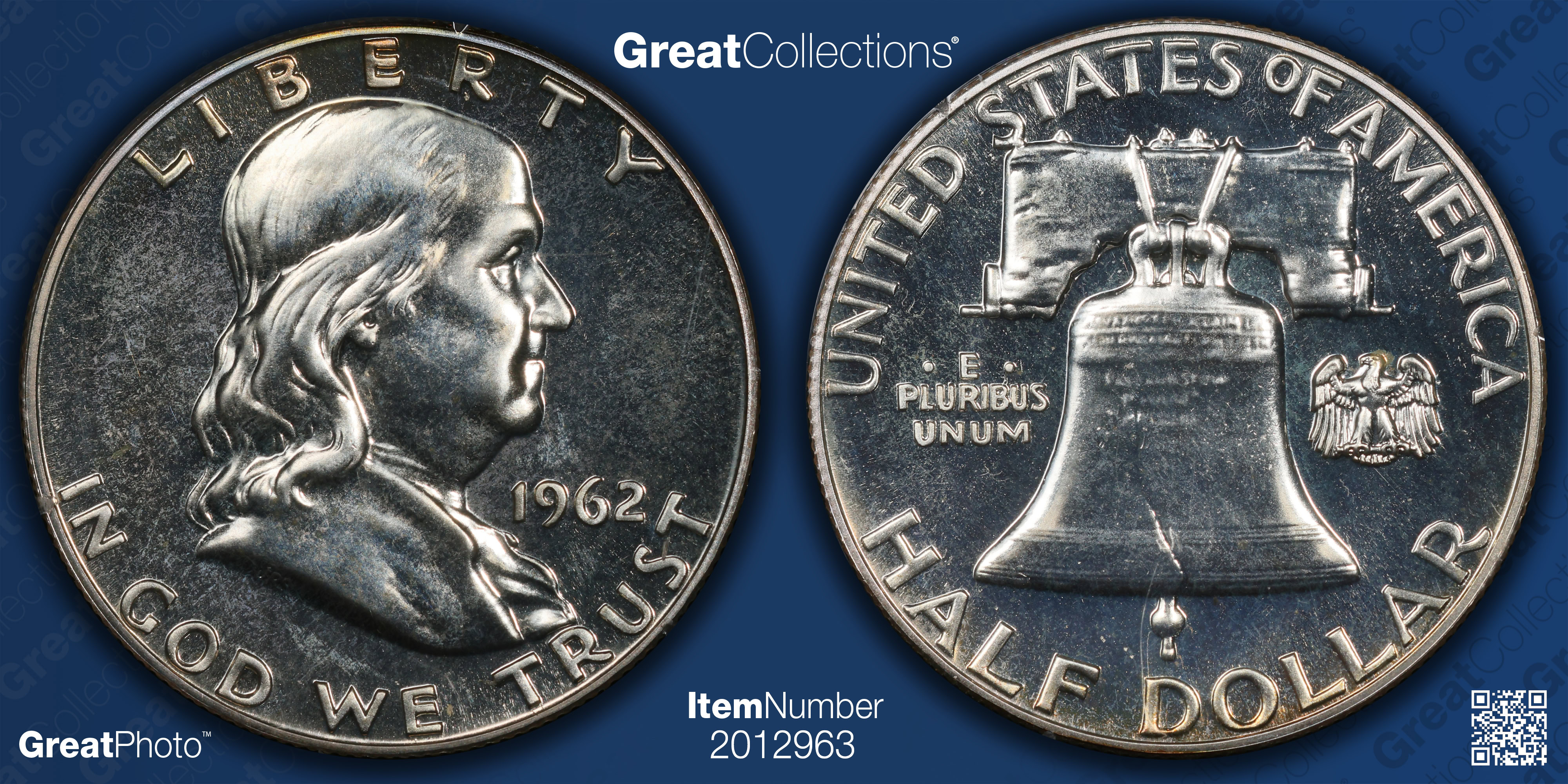 1962 Franklin Half Dollar PCGS Proof-65 OGH (1st Gen) (Item