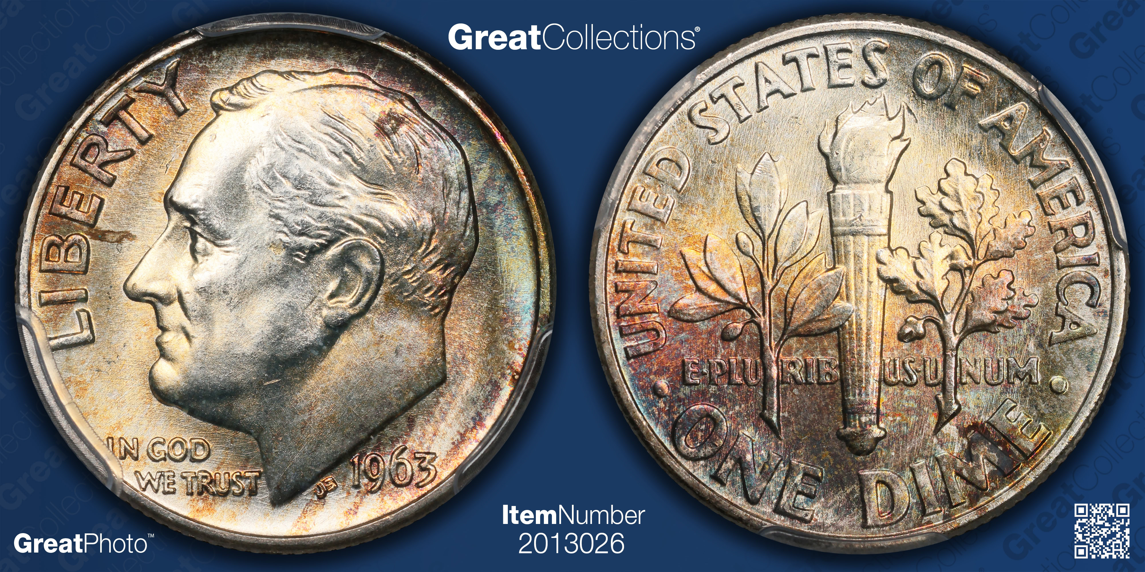 1963 Roosevelt Dime PCGS MS-66 (Toned) (Item 2013026 ...