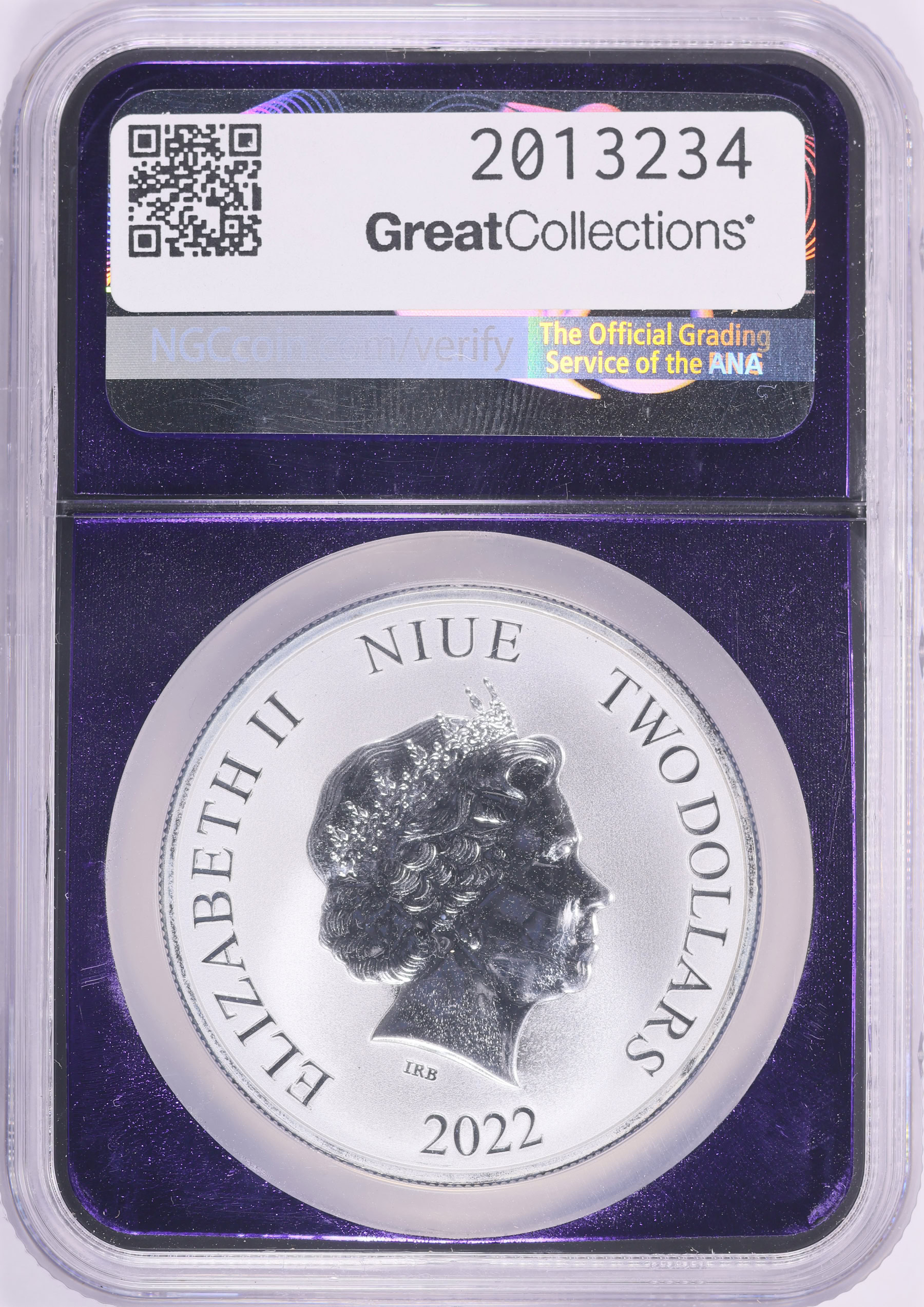 Niue 2022 Silver $2 Lincoln Memorial NGC MS-70 (Purple Bee Frame