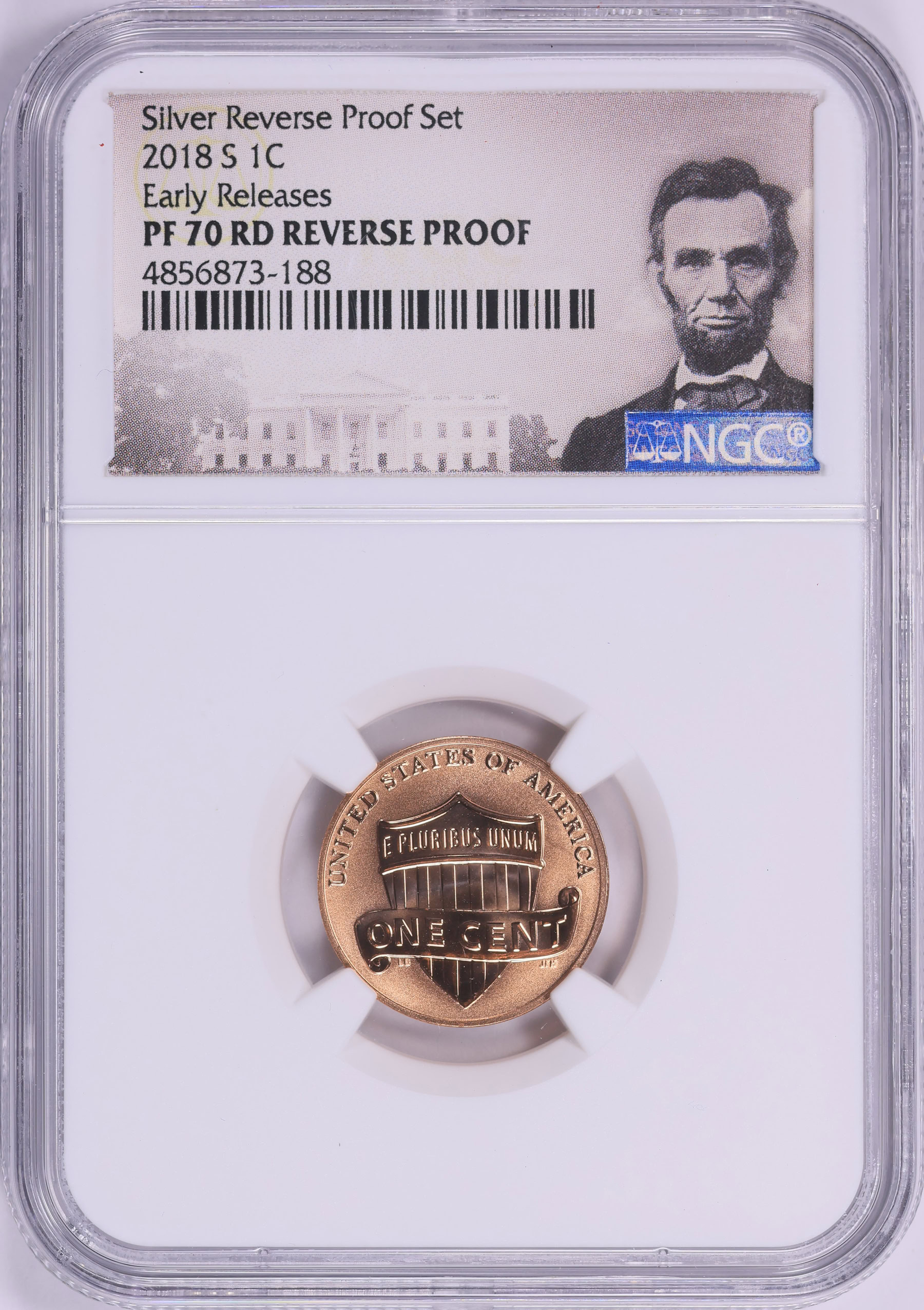 2018-S Lincoln Cent Shield Reverse Proof (From 50th Anniversary Set ...