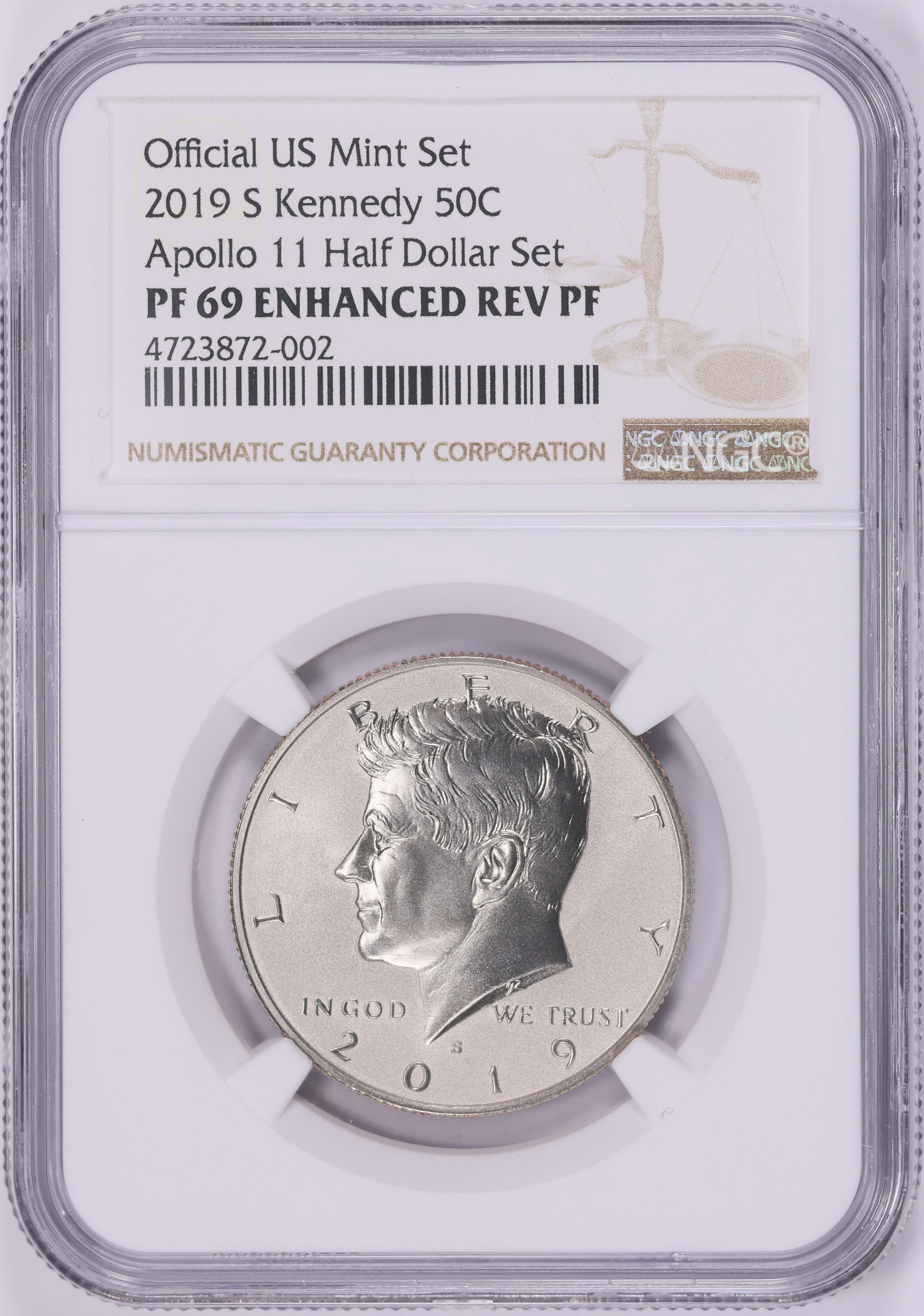 2019-S Kennedy Half Dollar Enhanced Reverse Proof (From the Apollo 11 ...