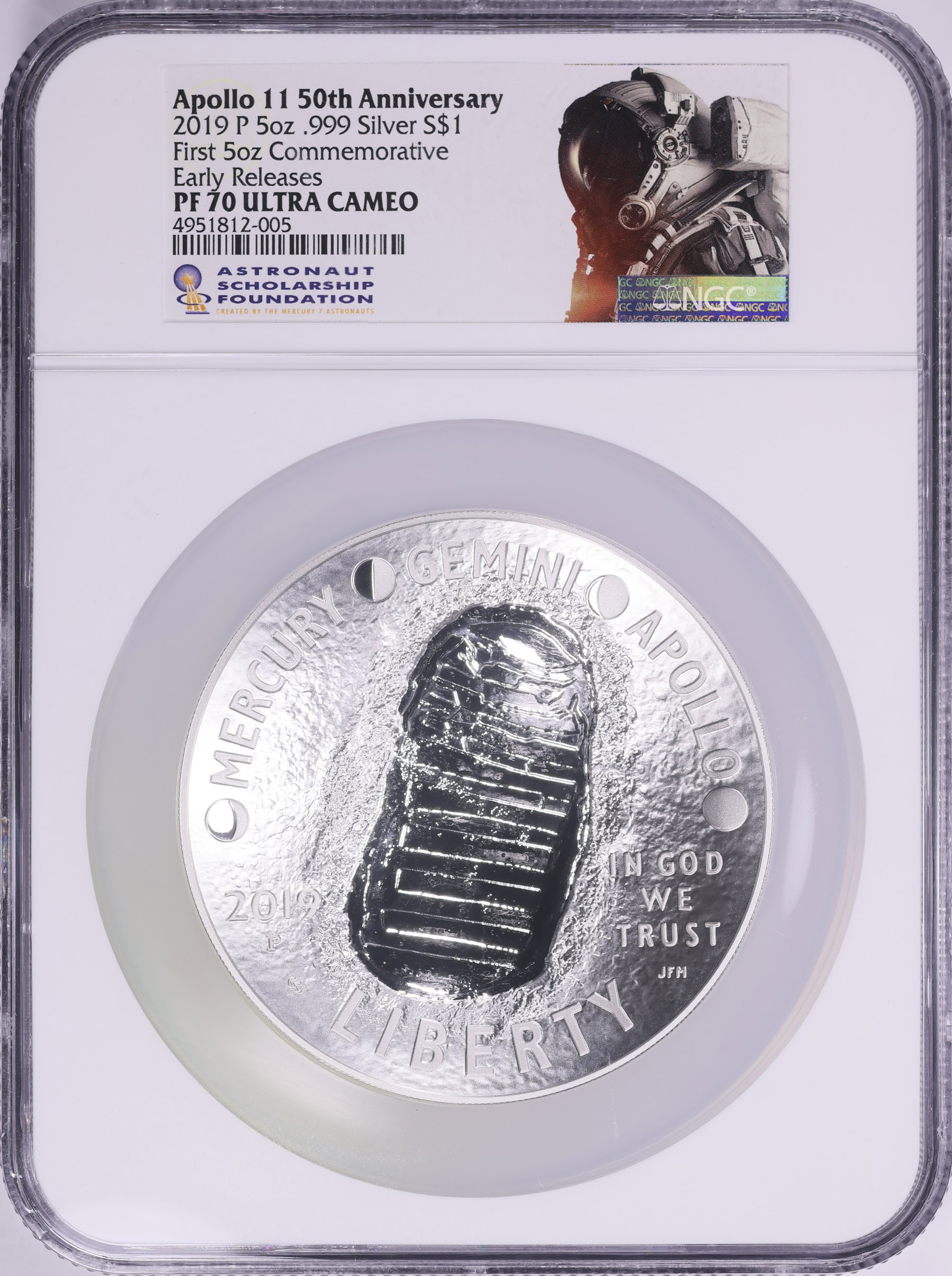 2019-P Apollo 11 50th Anniversary Silver $1 5 Oz. Early Releases NGC ...