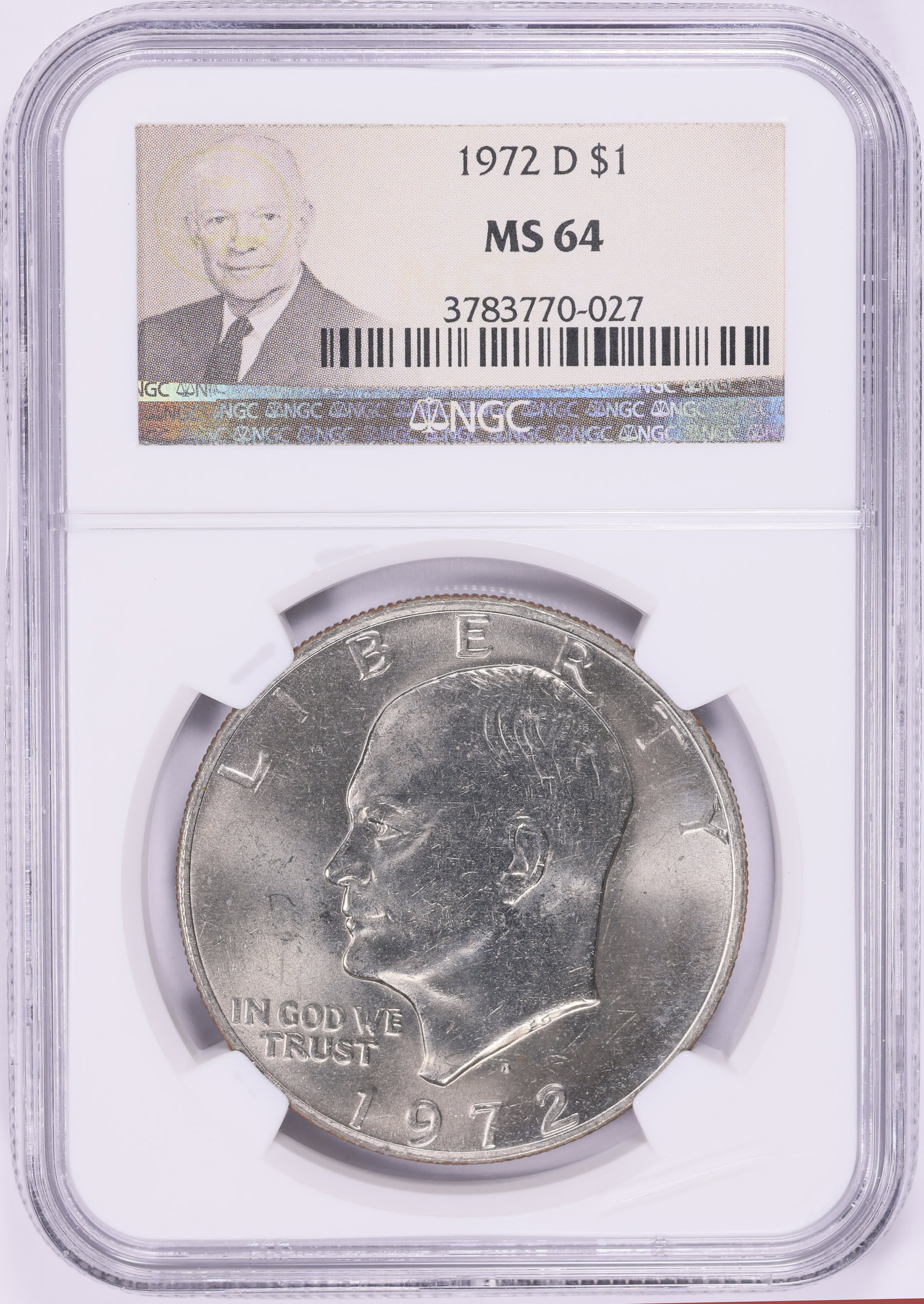 1972-D Eisenhower Dollar NGC MS-64 (Eisenhower Label) (Item