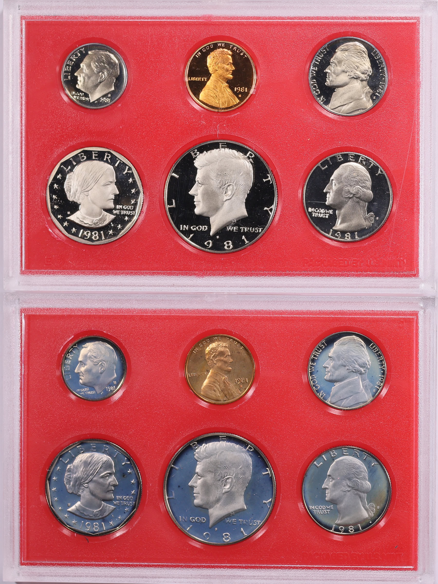 1981-S 1c-50c U.S. Mint Proof Sets Type I and II Uncertified in ...