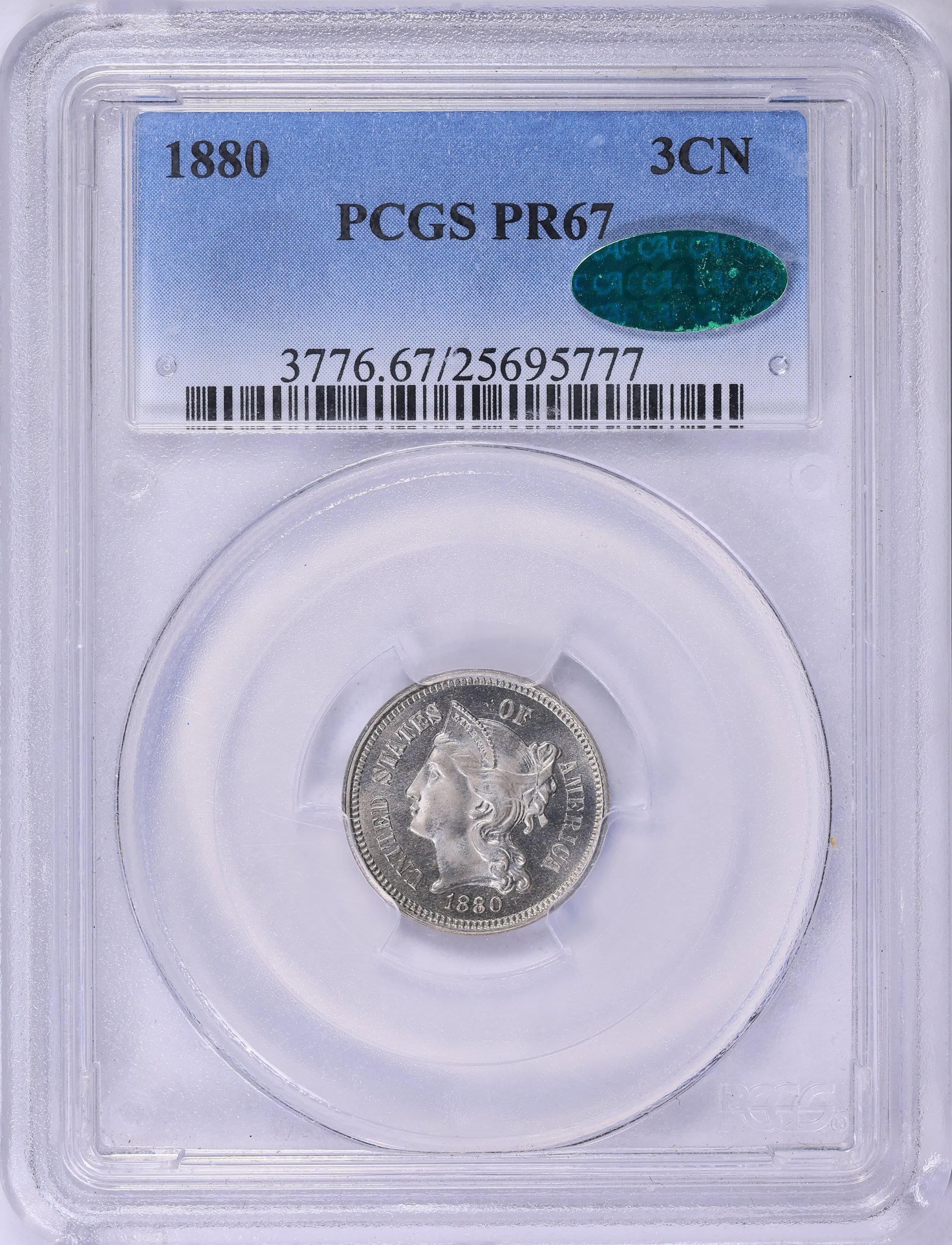 2014387 1880 Nickel Three-Cent Piece PCGS Proof-67 (CAC Green) (Item 2014387 ...