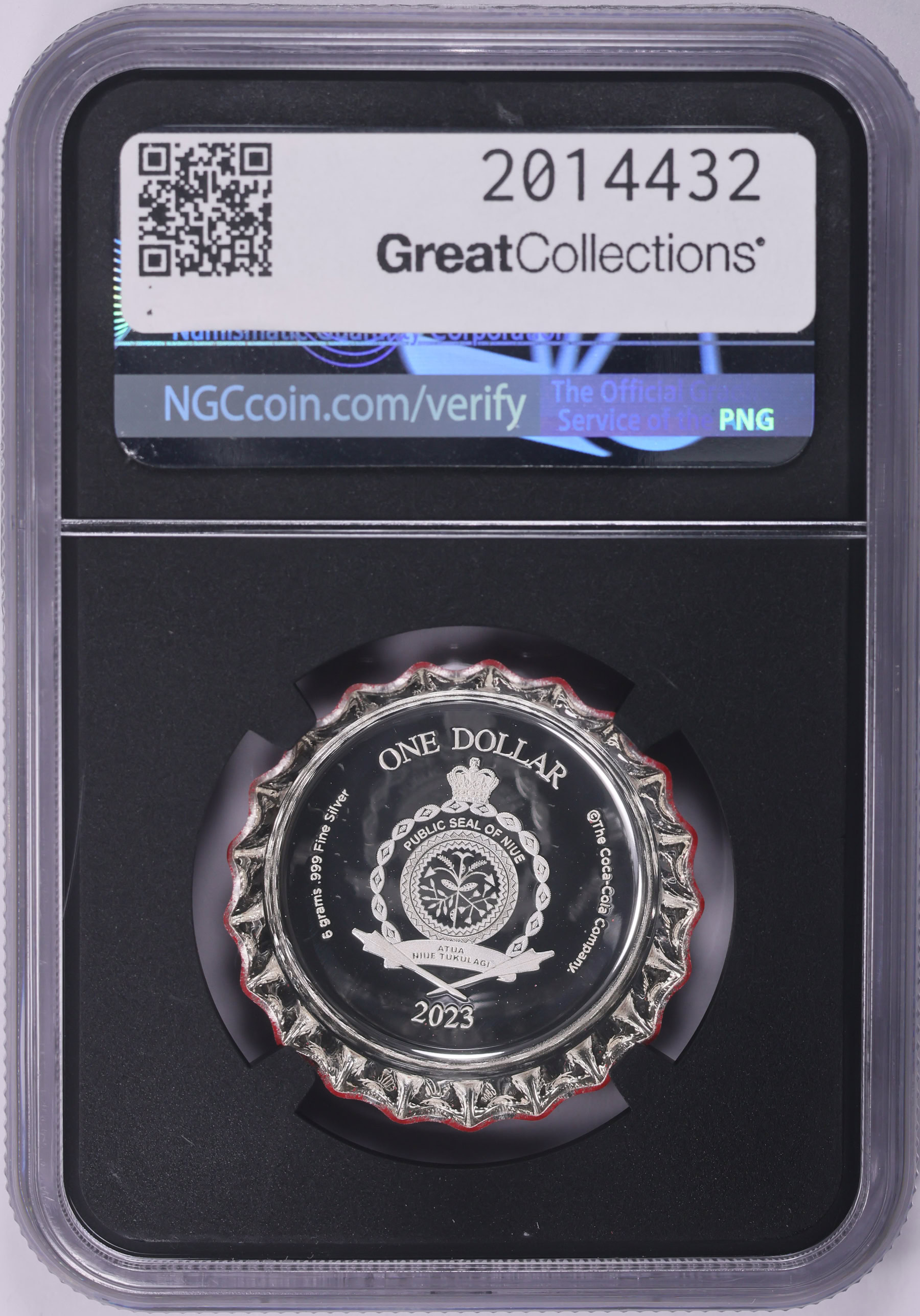 Niue 2023 Colorized Silver Dollar Coca-Cola Bottle Cap NGC Proof