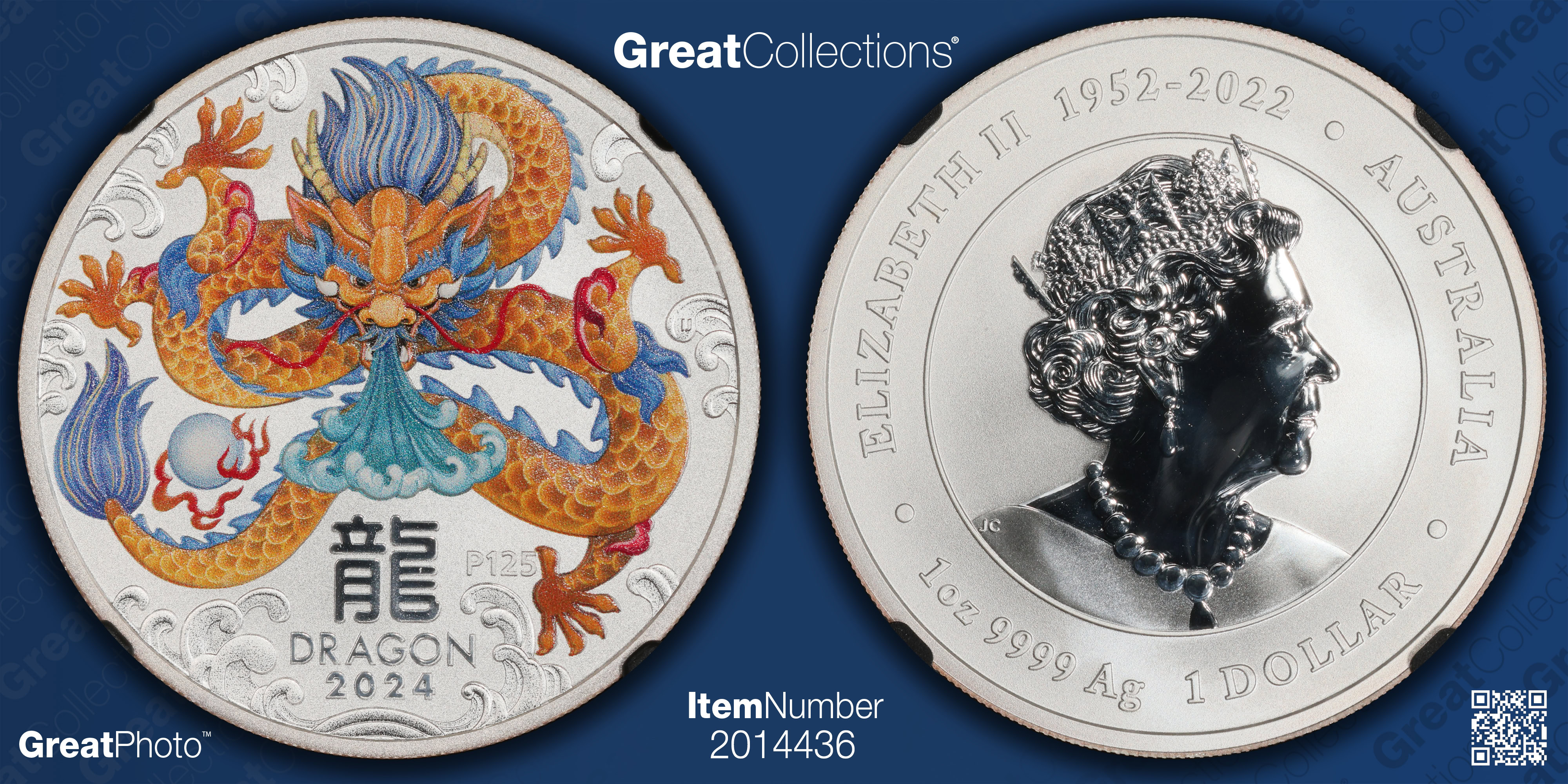 Australia 2024-P125 Colorized Silver Dollar Lunar Series, Year of