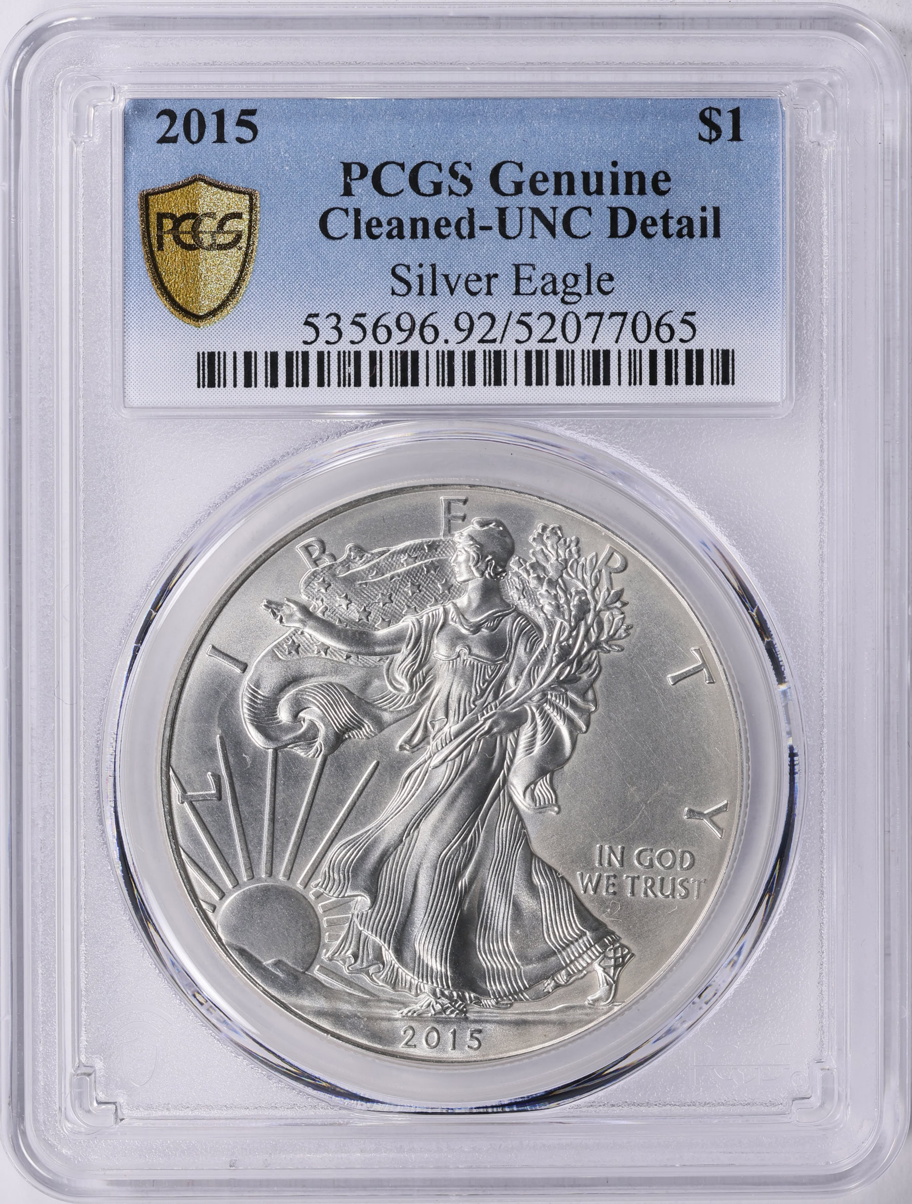2015 $1 Silver Eagle PCGS Genuine Unc Details (Item 2014486