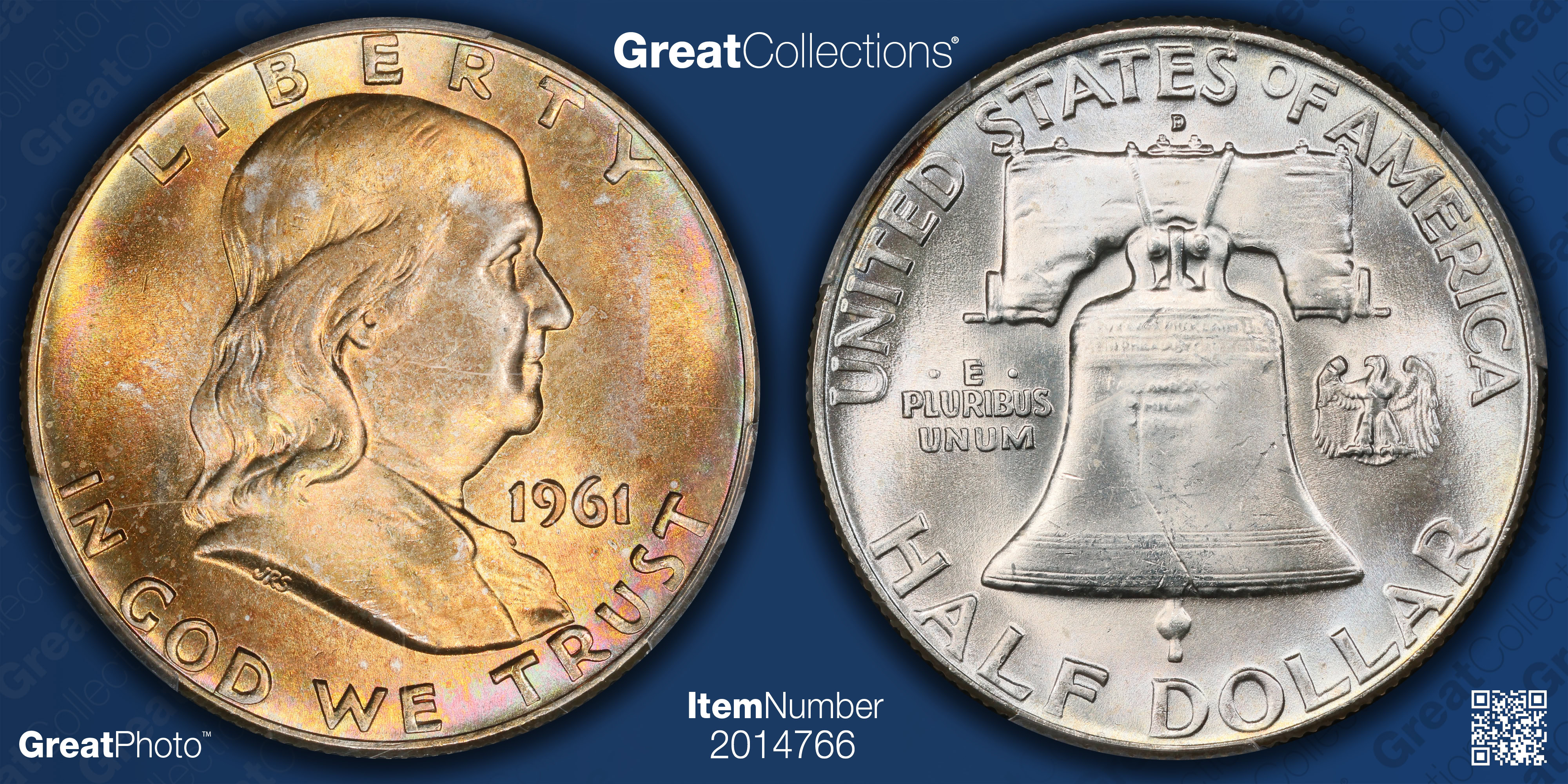 1961-D Franklin Half Dollar MS-65 PCGS 【公式通販】
