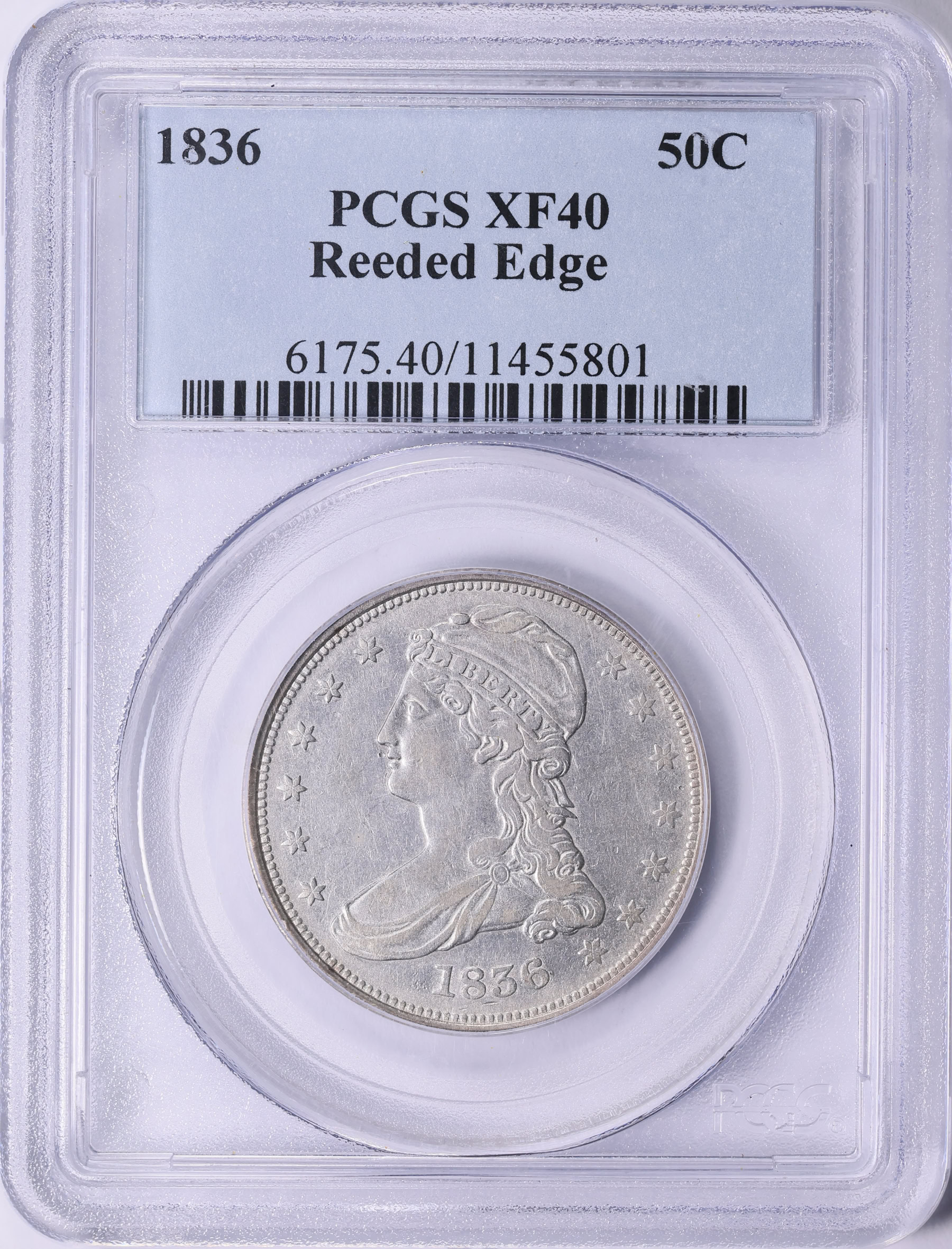 Horizontal Reeded Coin 1836 Capped Bust Half Dollar Reeded Edge PCGS XF-40 (Item 2014989 ...