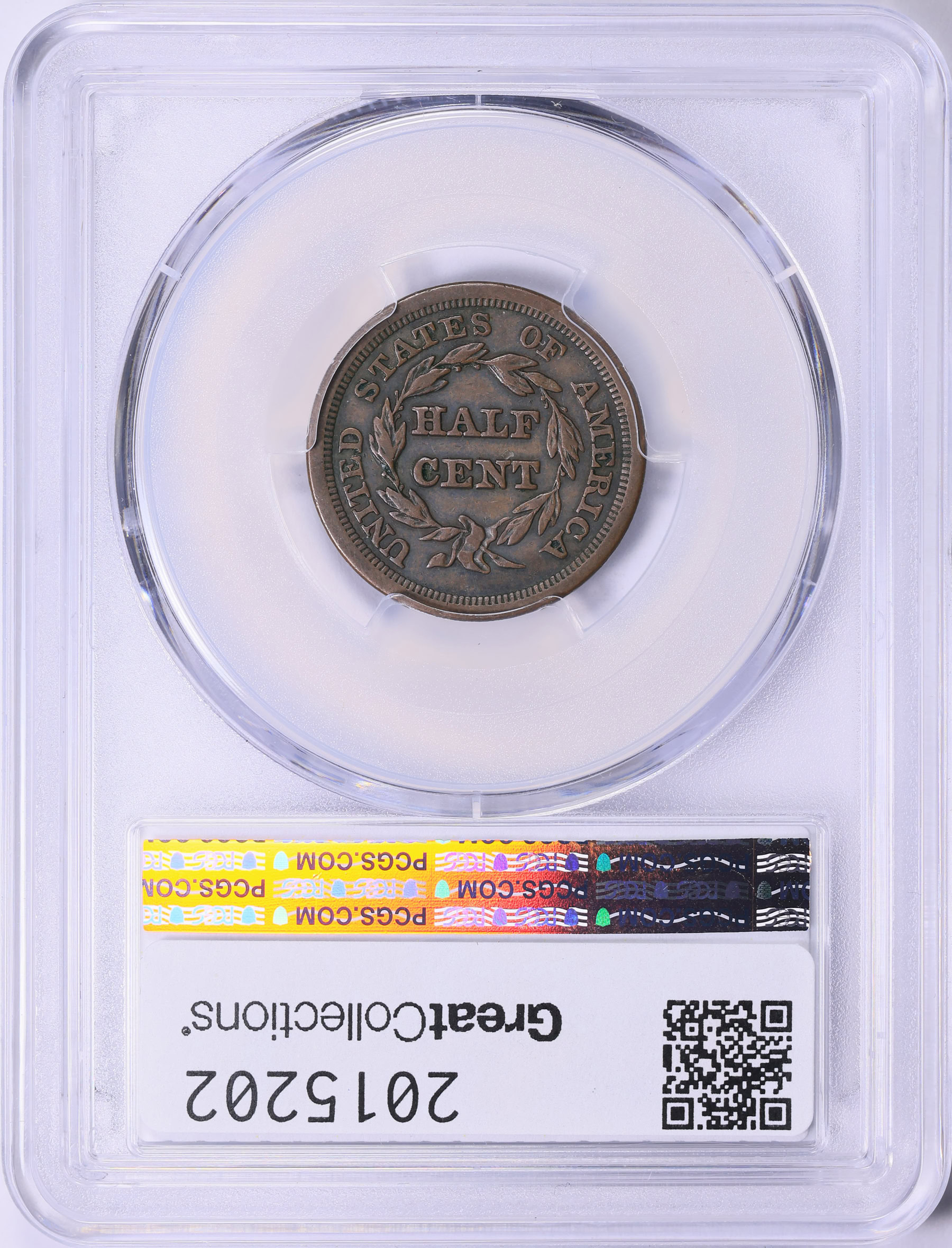 1854 Braided Hair Half Cent PCGS XF-40 BN (Item 2015202