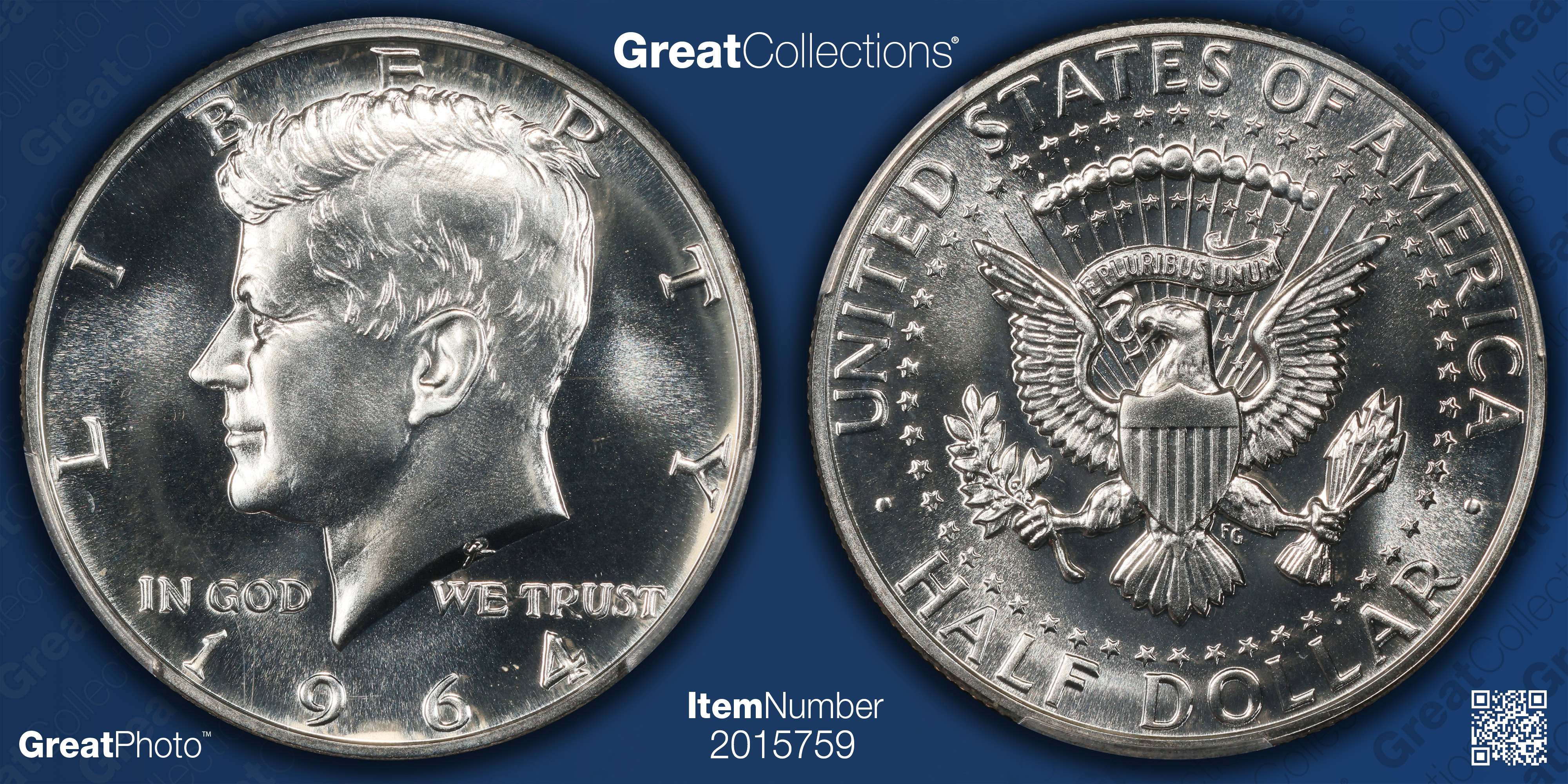 1964 Kennedy Half Dollar Doubled Die Obverse PCGS Proof-68 (Item