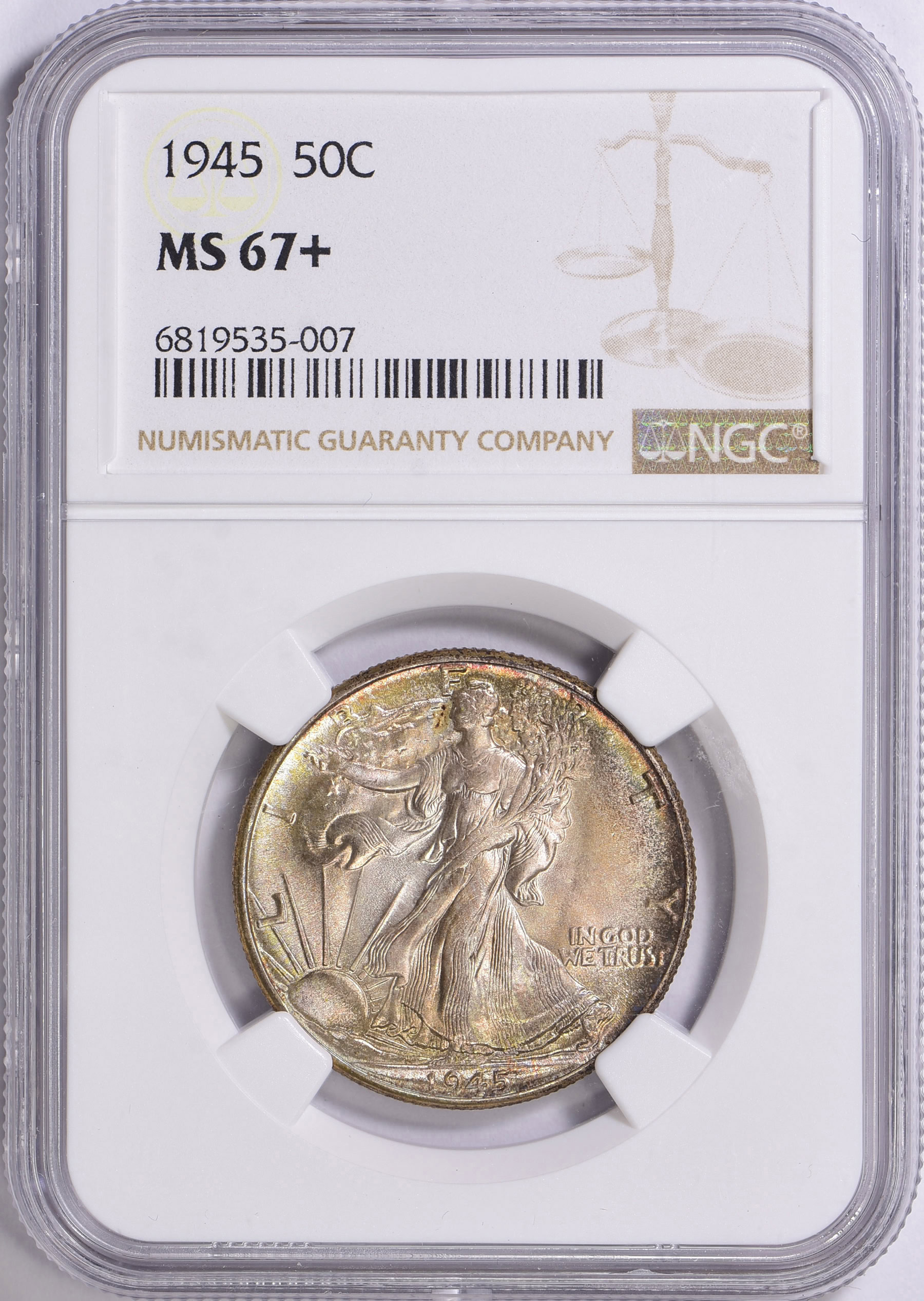1945 Walking Liberty Half Dollar NGC MS-67+ (Toned) (Item 2015863