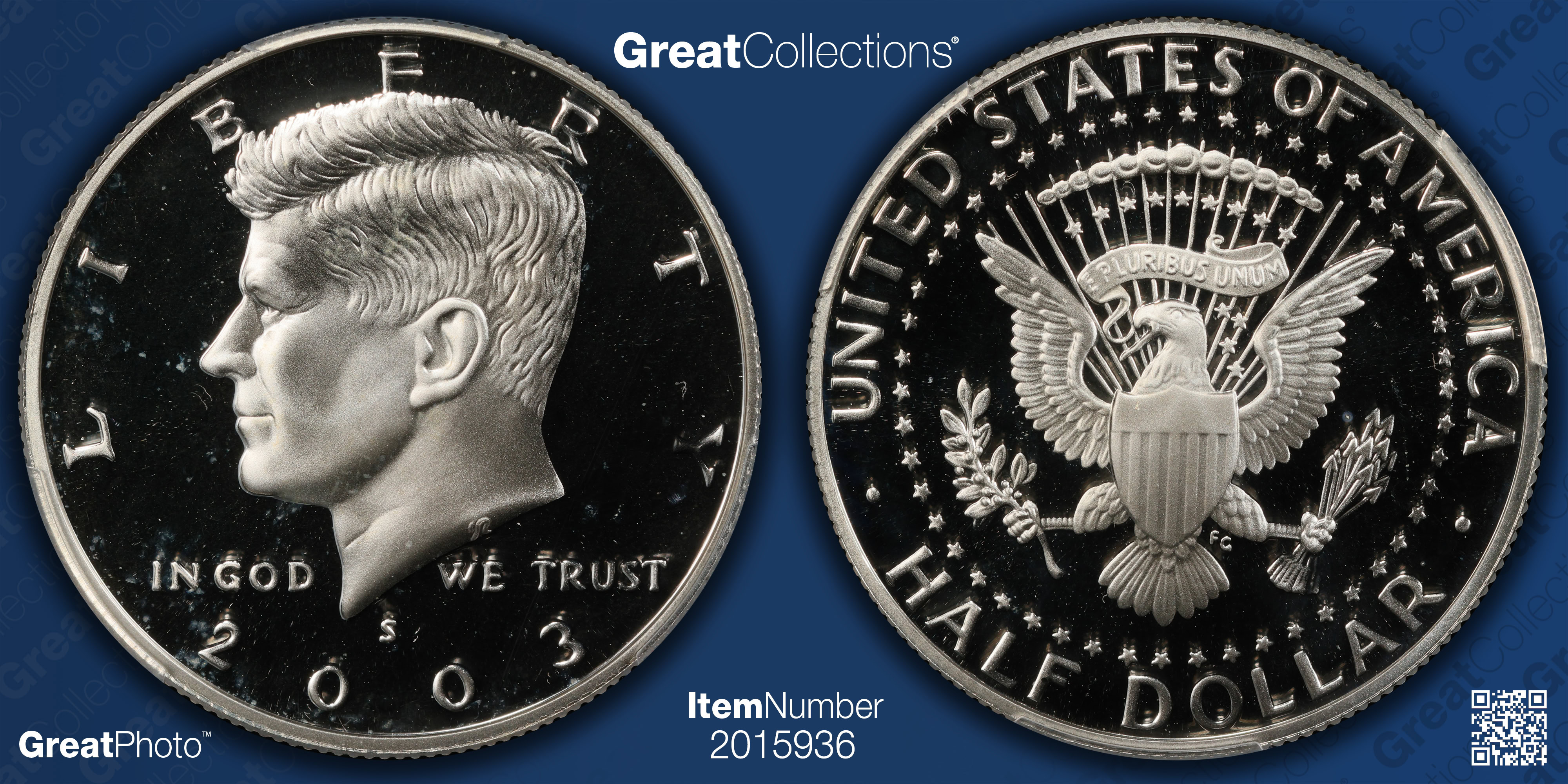 2003-S Kennedy Half Dollar Silver PCGS Proof-70 DCAM (Item 2015936