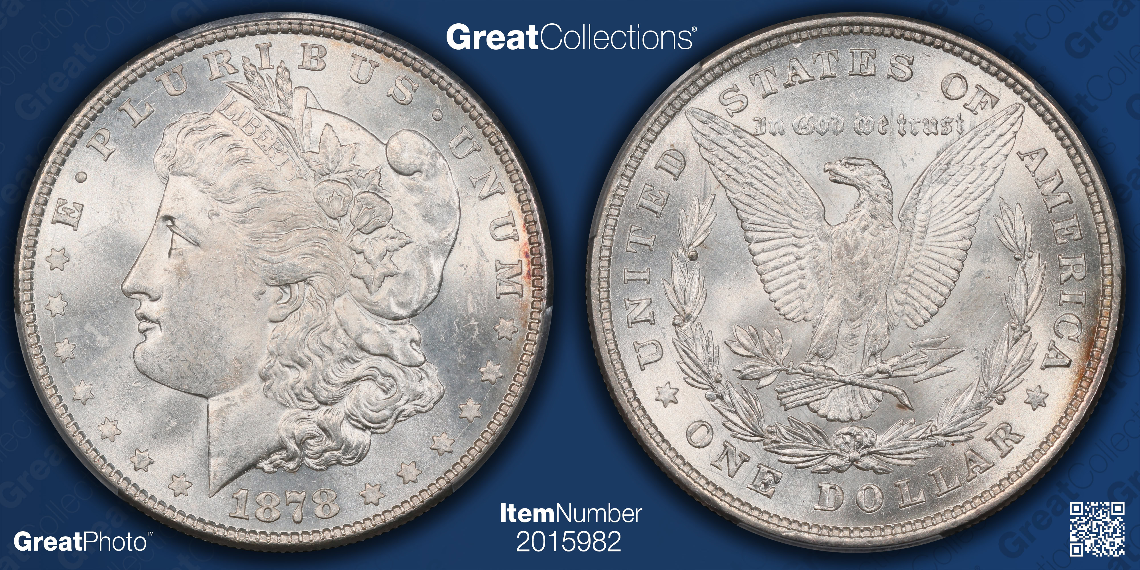 1878 8TF Morgan Silver Dollar Pierced Eyelid VAM-6 PCGS MS-62 (CAC