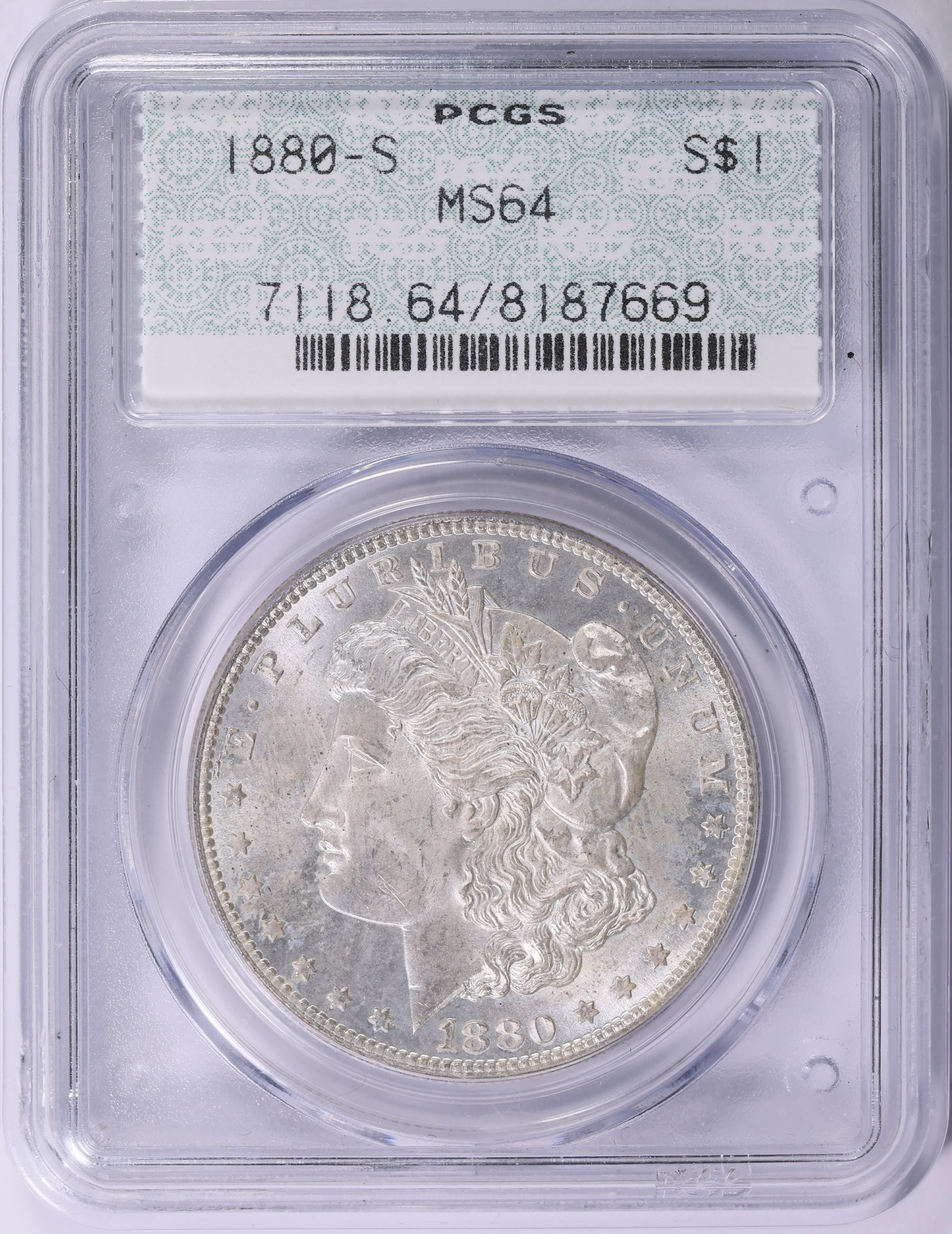 1880-S Morgan Silver Dollar PCGS MS-64 OGH (Doily) (Item 2015984